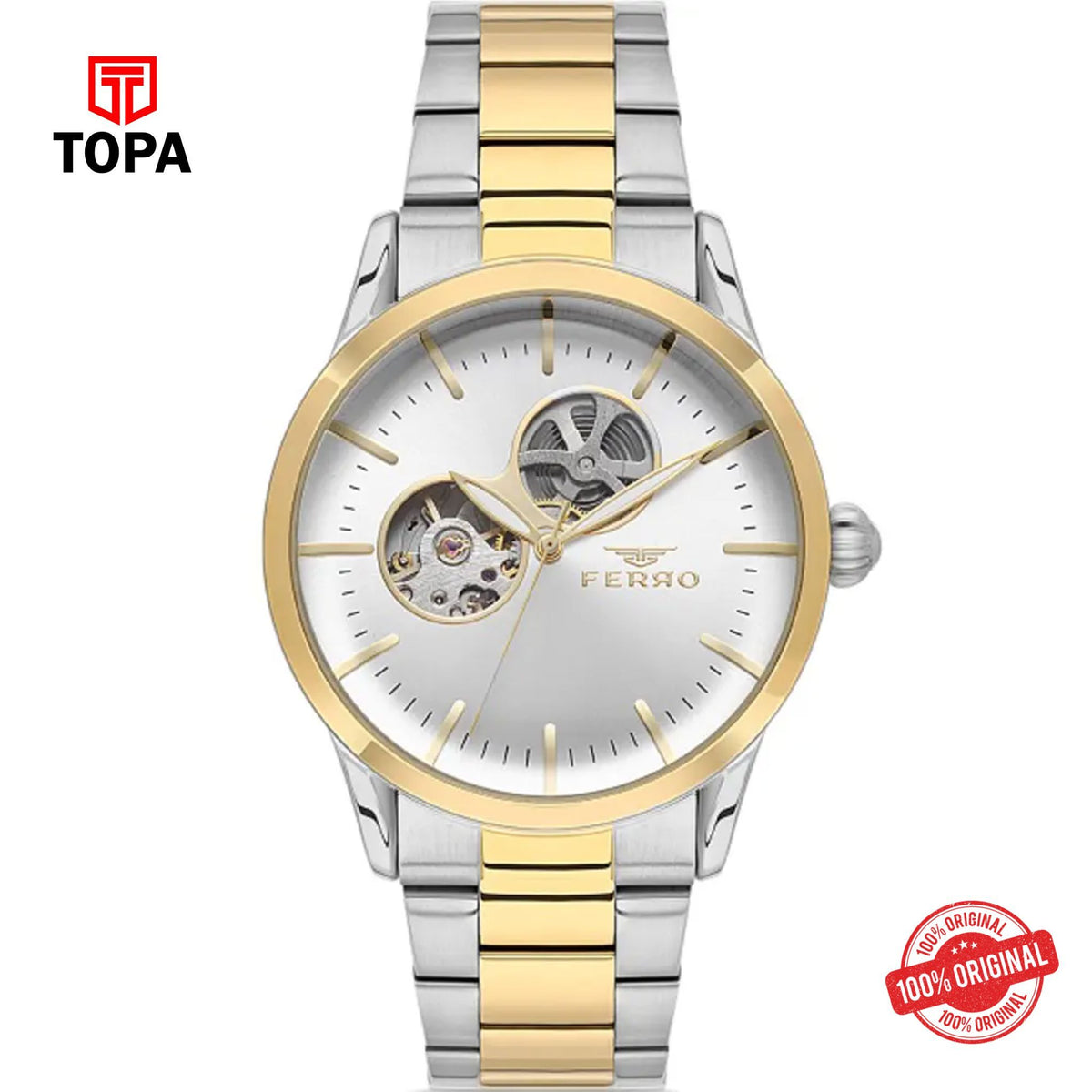 Topa Ferro-F31445A-D-Metal-Band-Men-Watch - Product Image 1