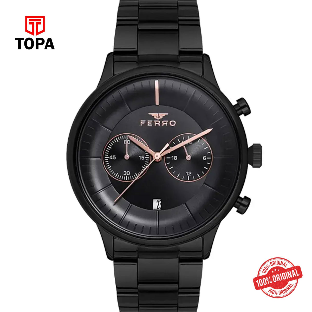Topa Ferro-F40055A-G-Metal-Band-Men-Watch - Product Image 1