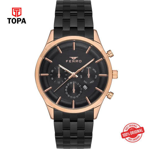 Topa Ferro-F40078A-R-Metal-Band-Men-Watch - Product Image 1