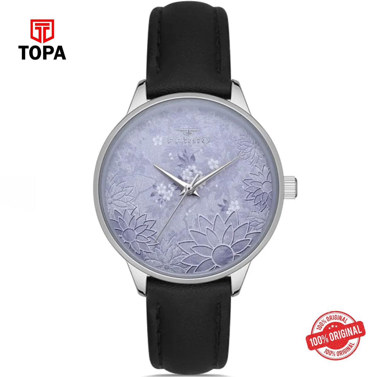Topa Ferro-F40081-01-Leather-Band-Women-Watch - Product Image 1