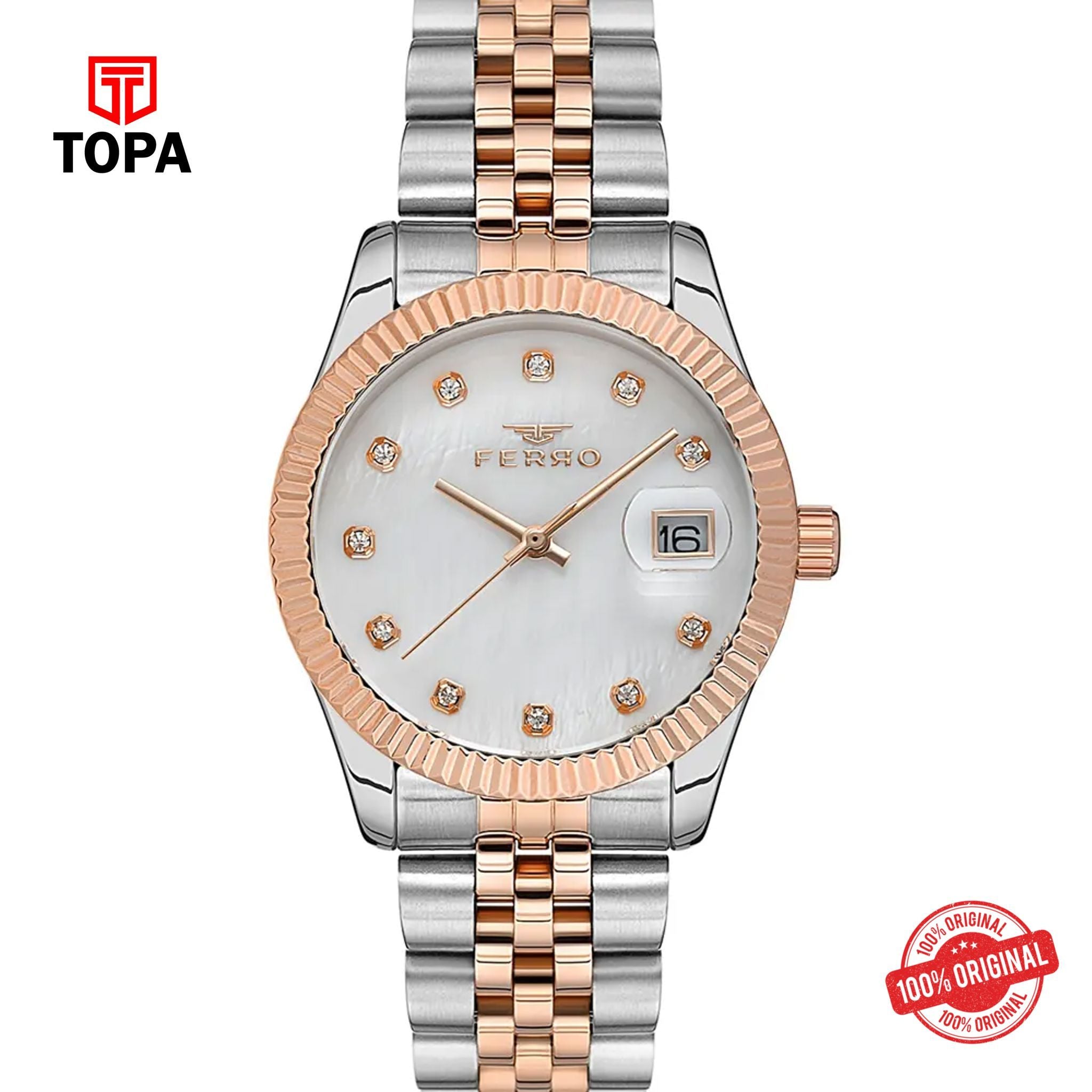 Topa Ferro-F40094A-E-Metal-Band-Women-Watch - Product Image 1
