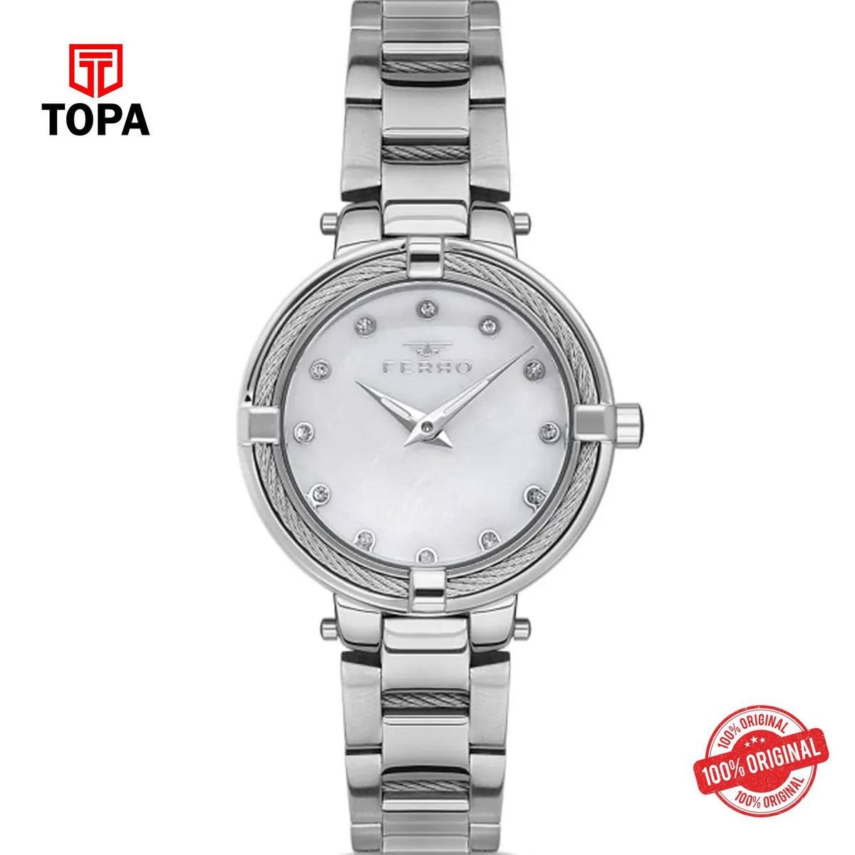 Topa Ferro-F40097A-A-Metal-Band-Women-Watch - Product Image 1