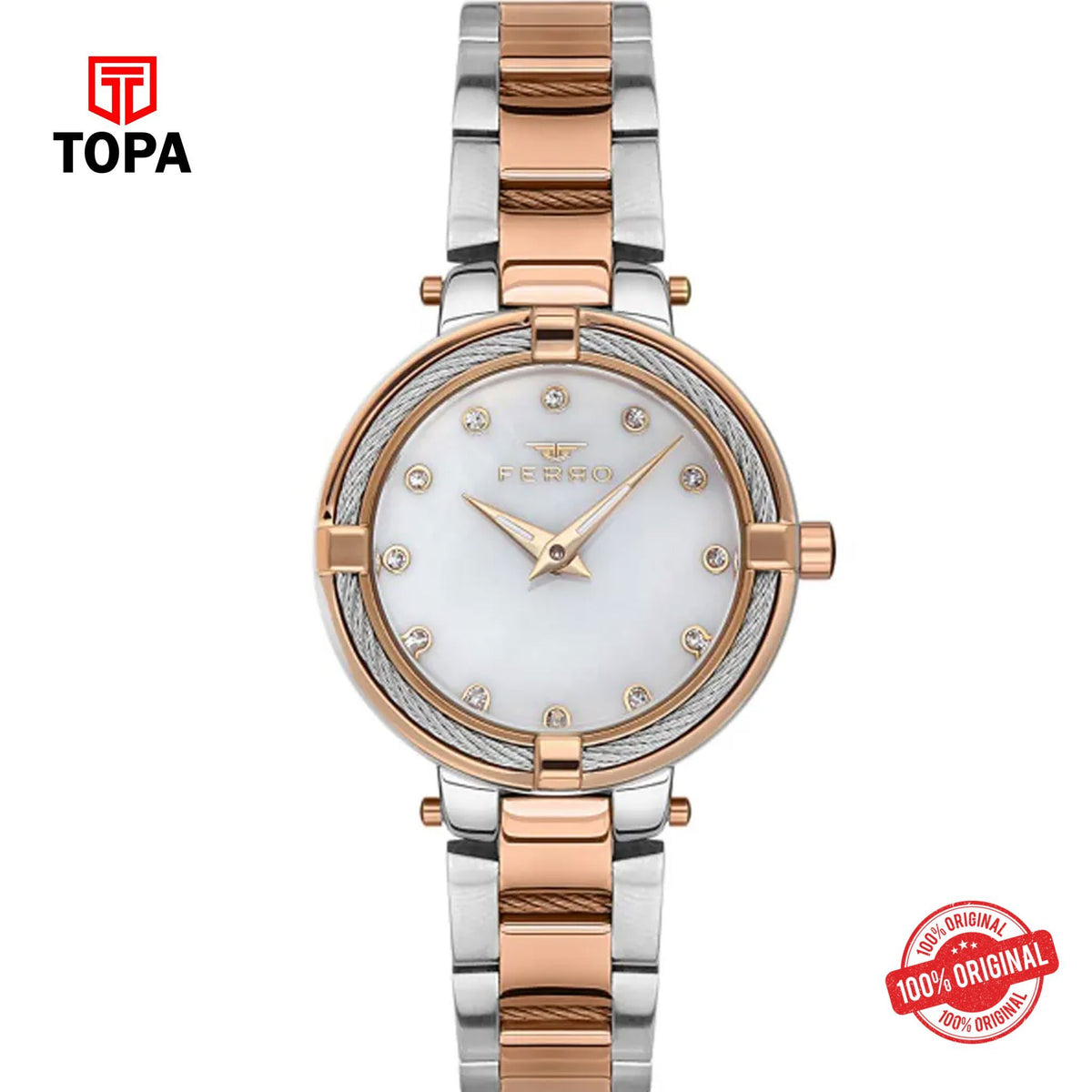 Topa Ferro-F40097A-E-Metal-Band-Women-Watch - Product Image 1