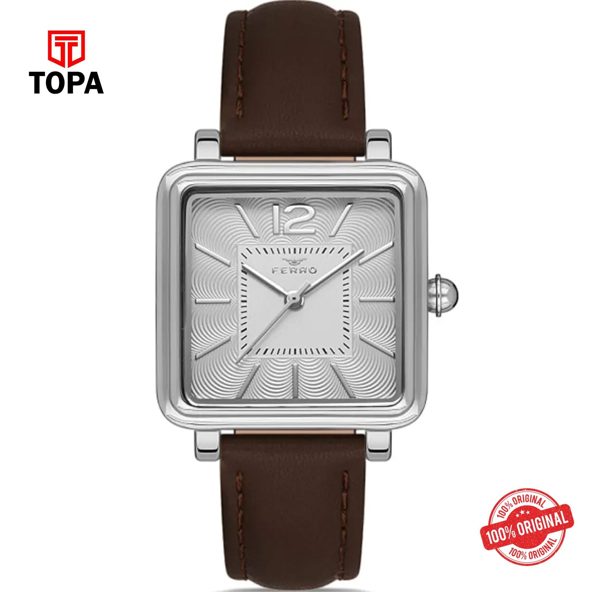 Topa Ferro-FL21230B-K-Leather-Band-Women-Watch - Product Image 1