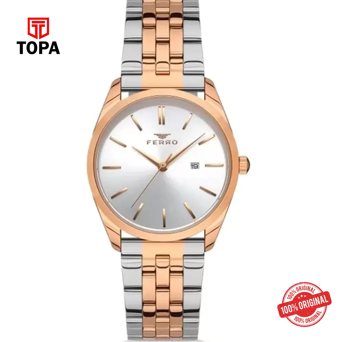 Topa Ferro-FL21231A-E-Metal-Band-Women-Watch - Product Image 1