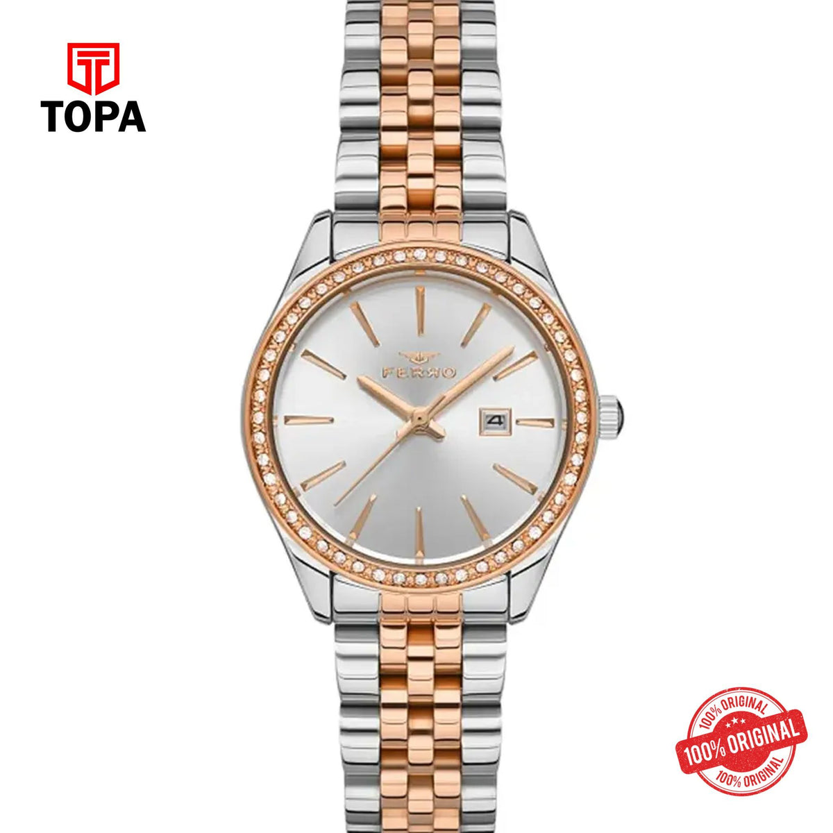 Topa Ferro-FL21257A-E-Metal-Band-Women-Watch - Product Image 1