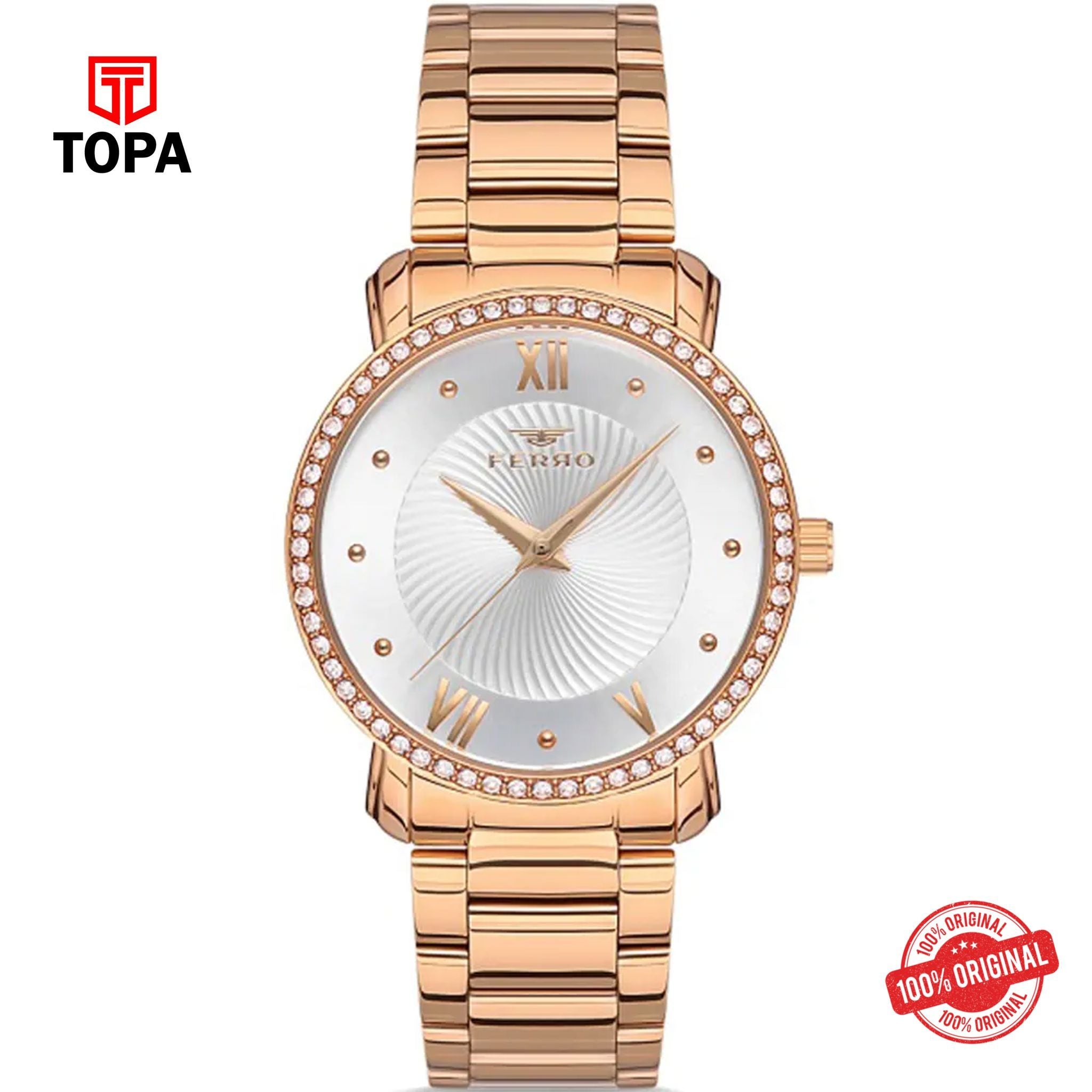 Topa Ferro-FL21261A-C-Metal-Band-Women-Watch - Product Image 1