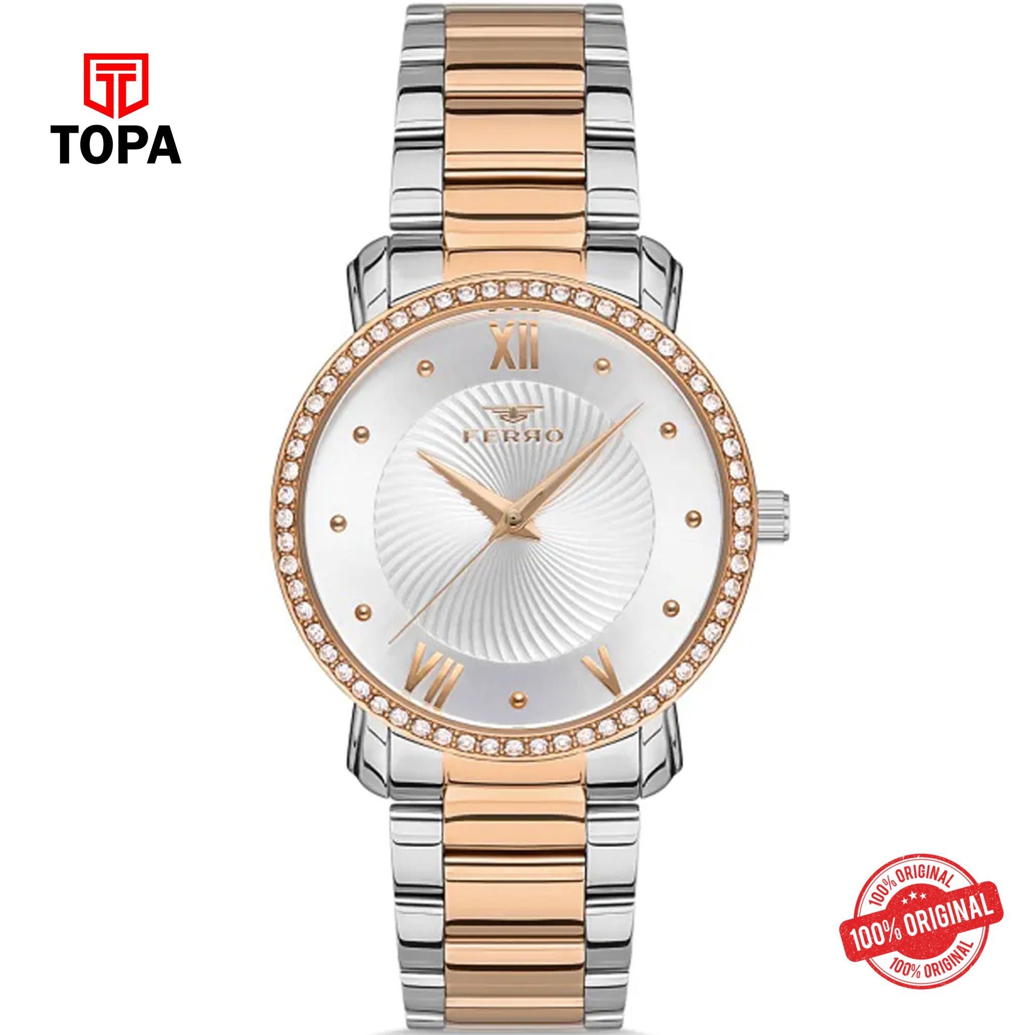 Topa Ferro-FL21261A-E-Metal-Band-Women-Watch - Product Image 1
