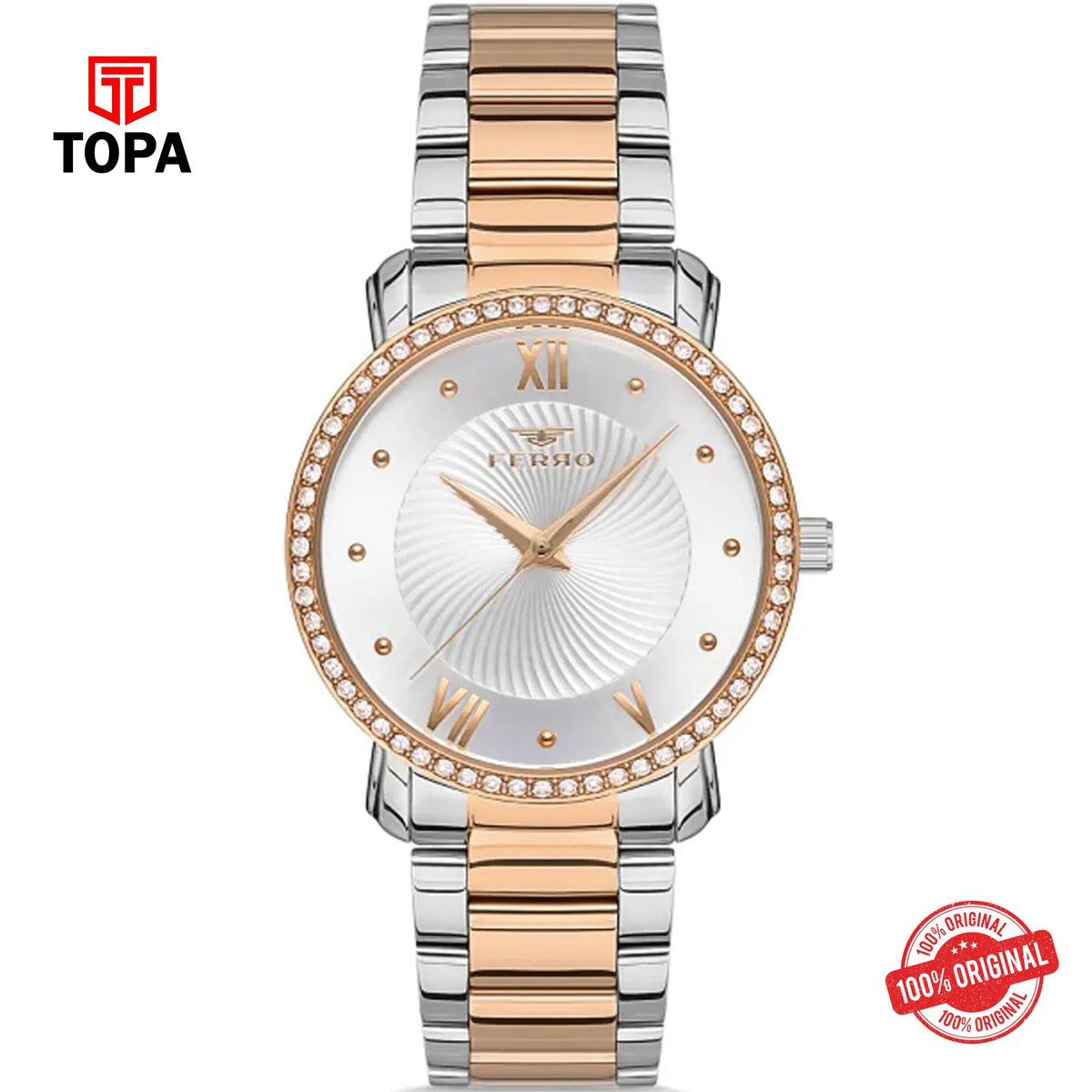 Topa Ferro-FL21261A-E-Metal-Band-Women-Watch - Product Image 1