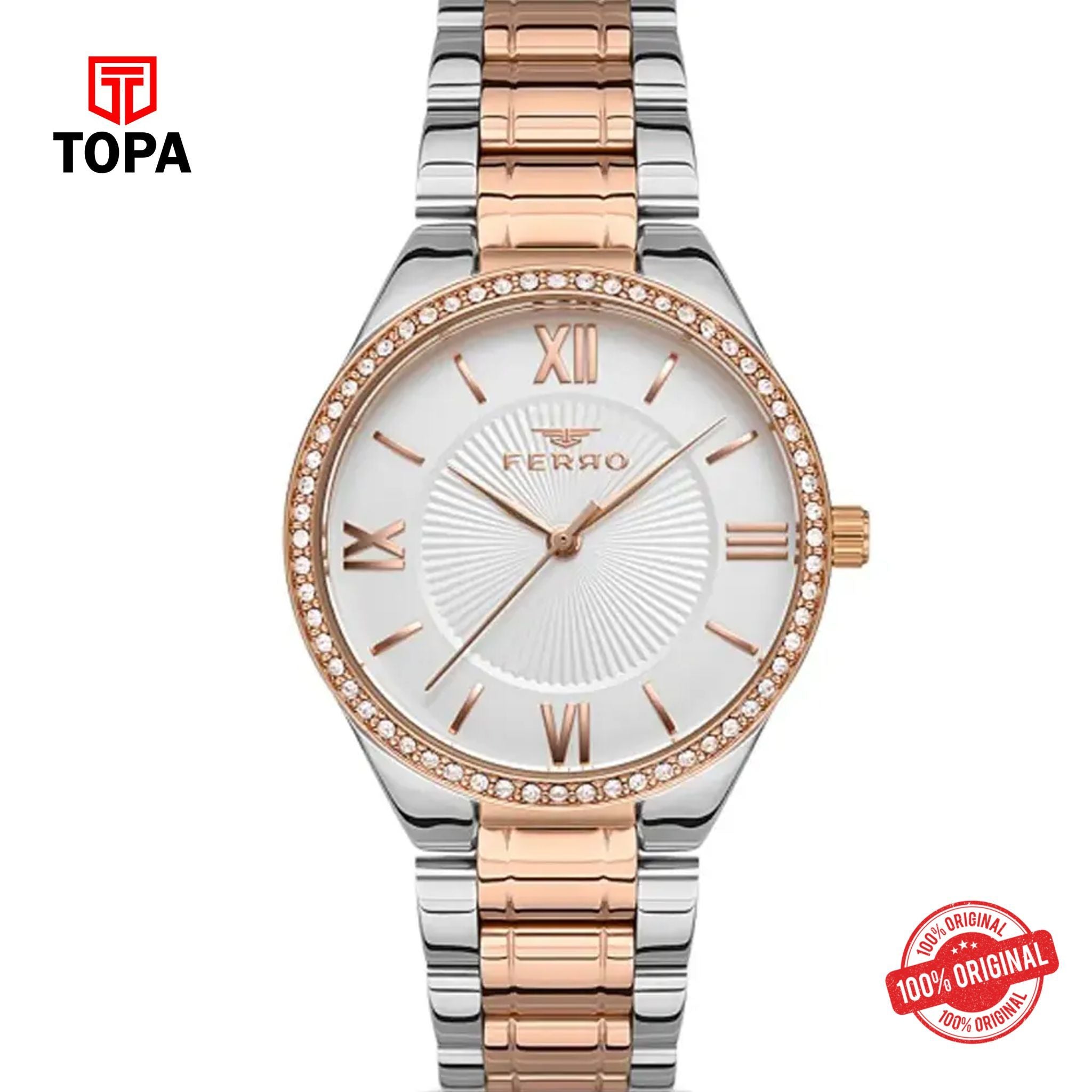 Topa Ferro-FL21262A-E-Metal-Band-Women-Watch - Product Image 1