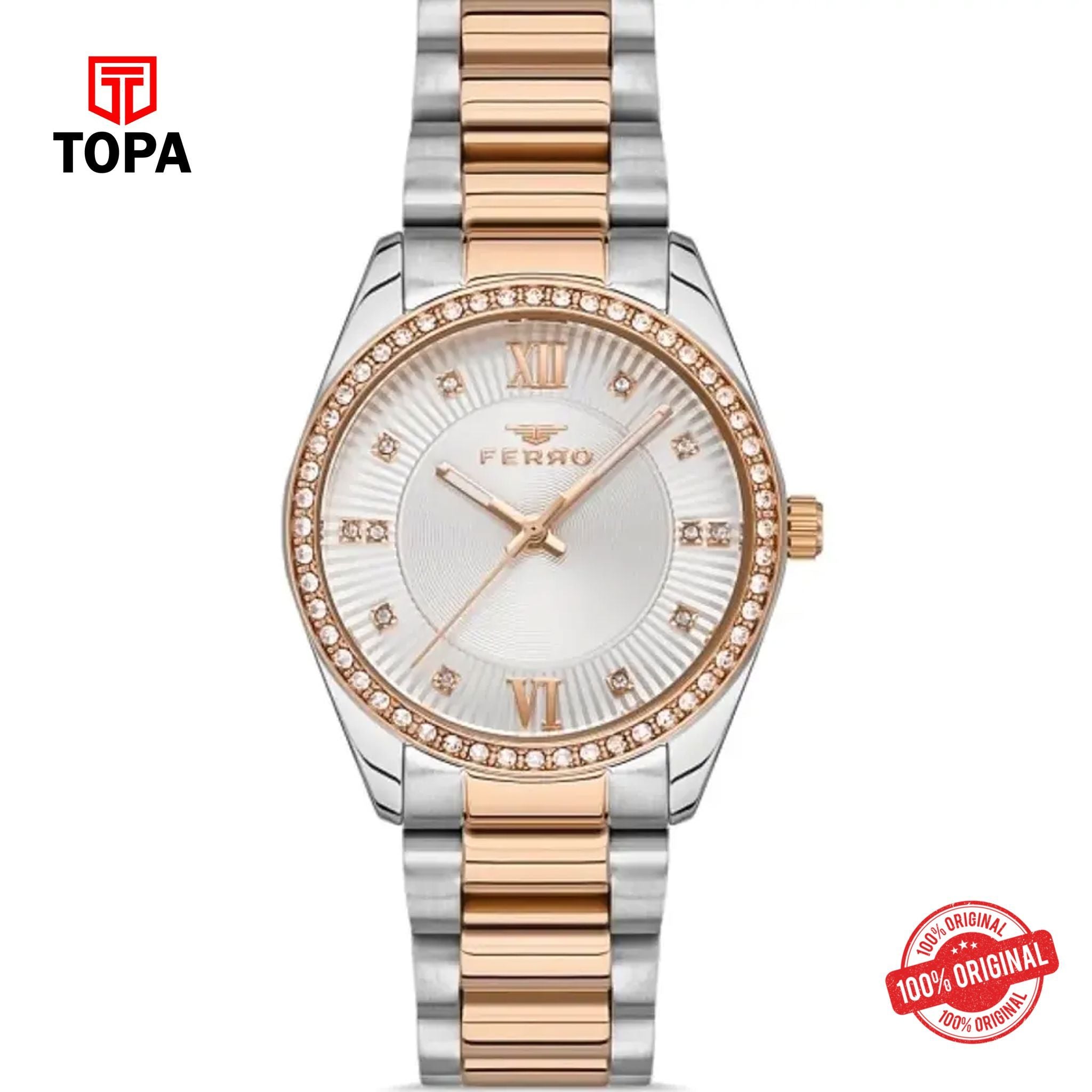Topa Ferro-FL21263A-E-Metal-Band-Women-Watch - Product Image 1