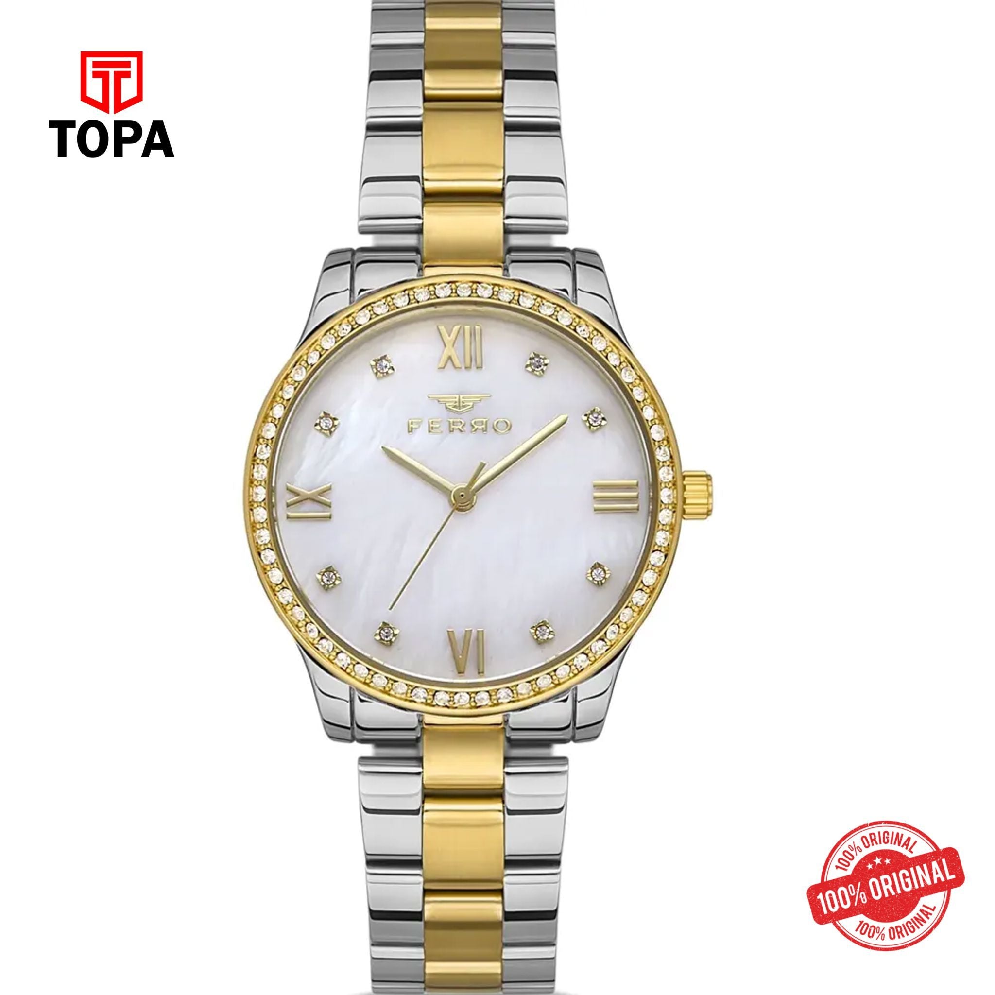Topa Ferro-FL21286A-D-Metal-Band-Women-Watch - Product Image 1
