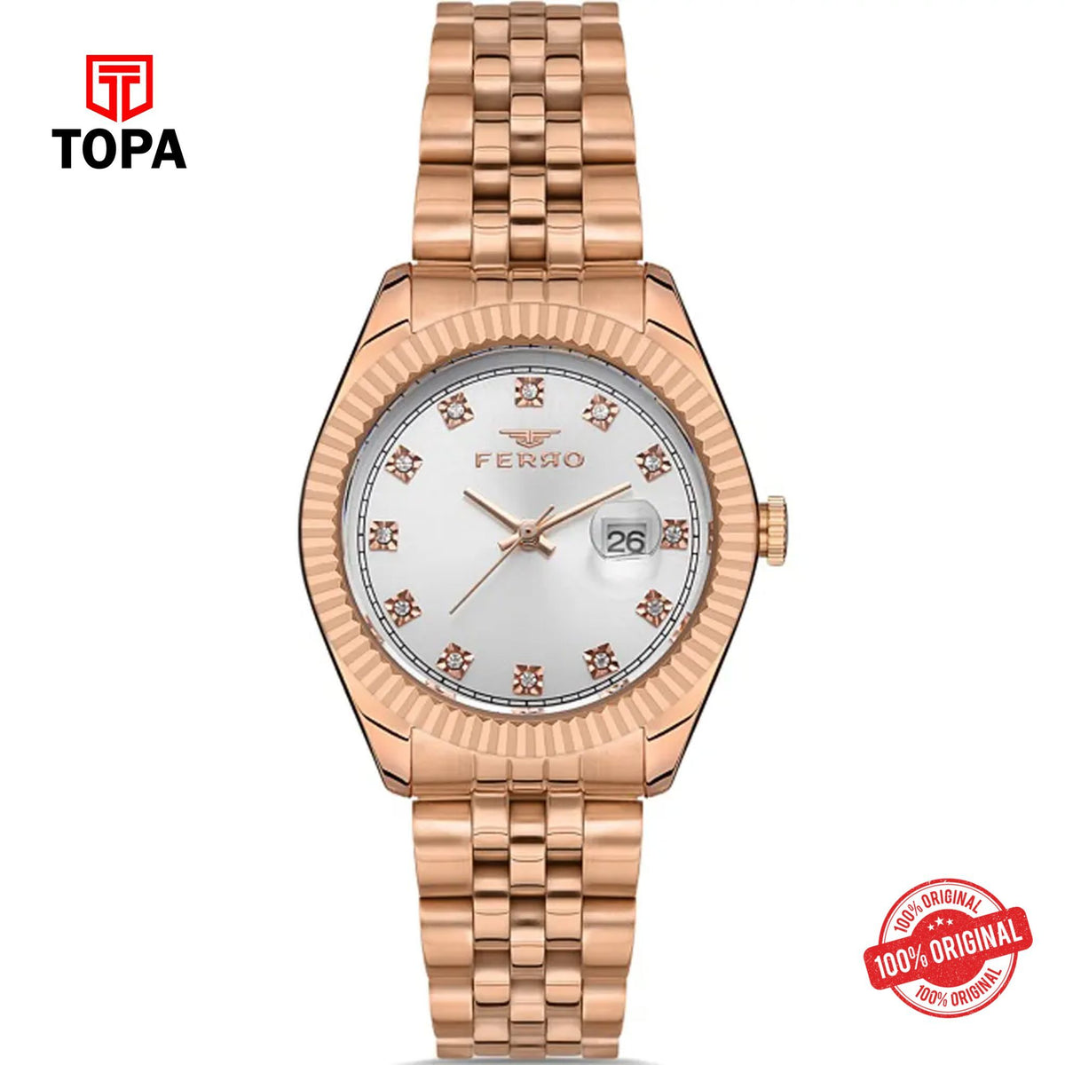 Topa Ferro-FL21294A-C-Metal-Band-Women-Watch - Product Image 1