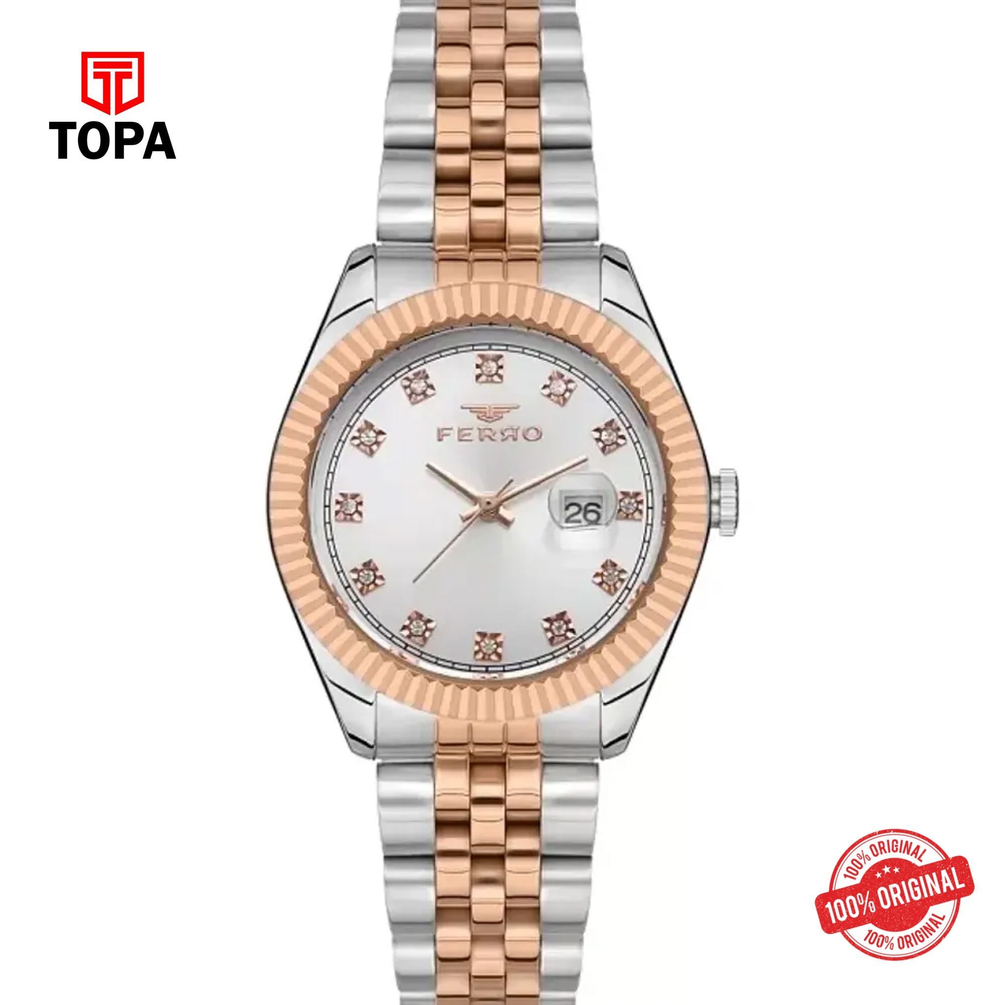 Topa Ferro-FL21294A-E-Metal-Band-Women-Watch - Product Image 1