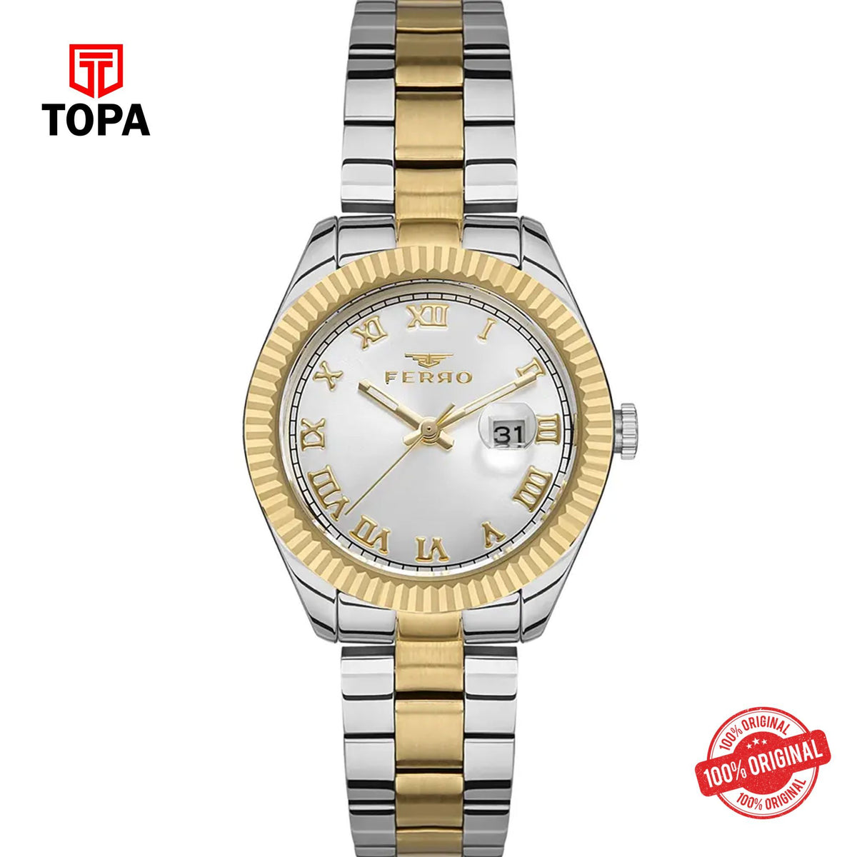 Topa Ferro-FL21295A-D-Metal-Band-Women-Watch - Product Image 1