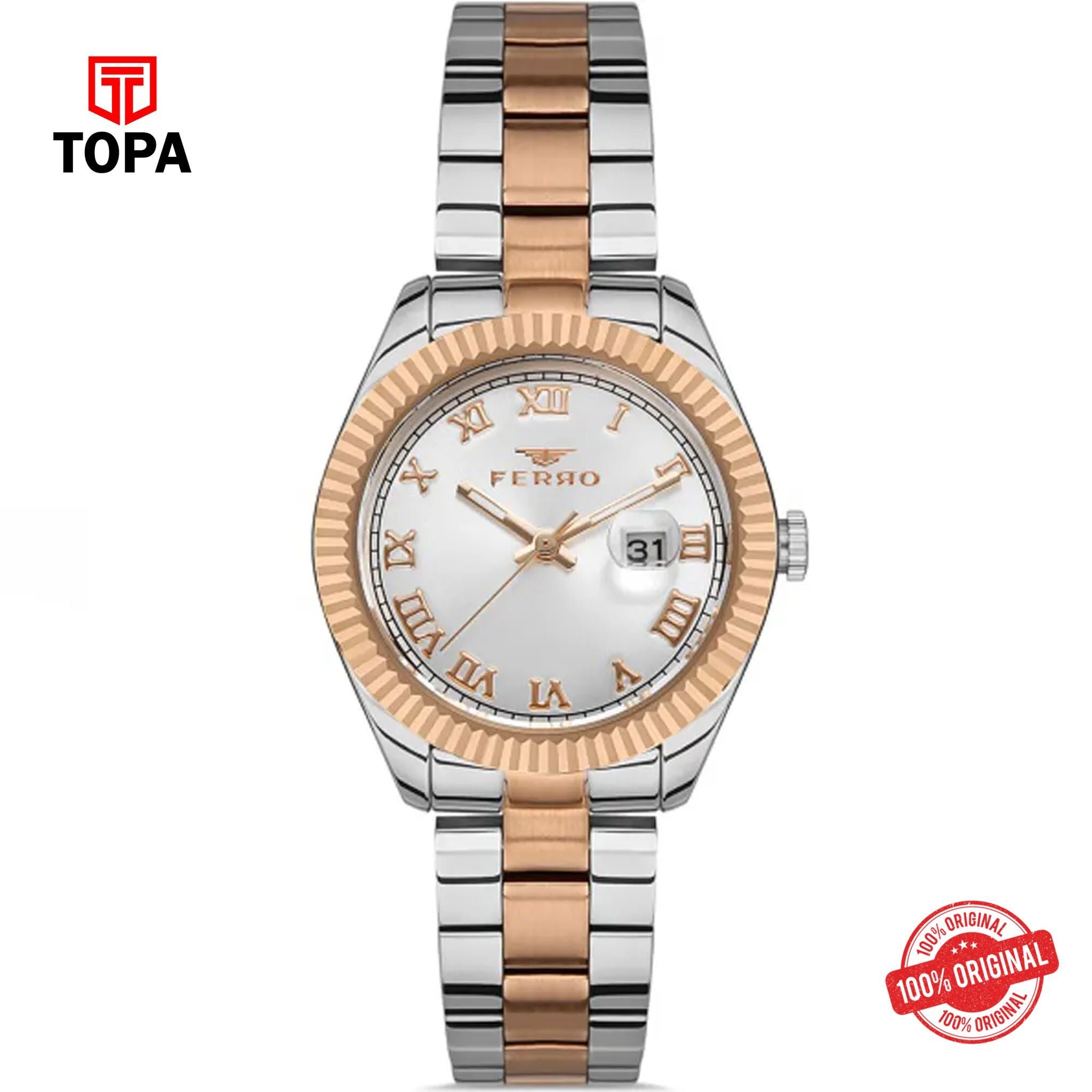 Topa Ferro-FL21295A-E-Metal-Band-Women-Watch - Product Image 1