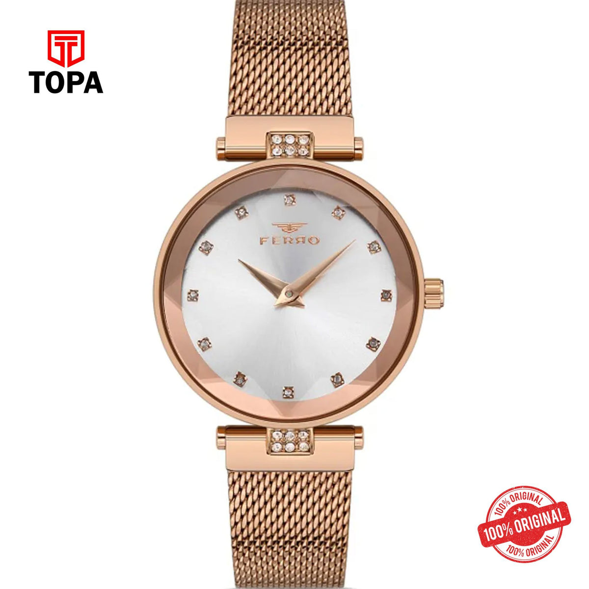 Topa Ferro-FL21297C-C-Mesh-Band-Women-Watch - Product Image 1