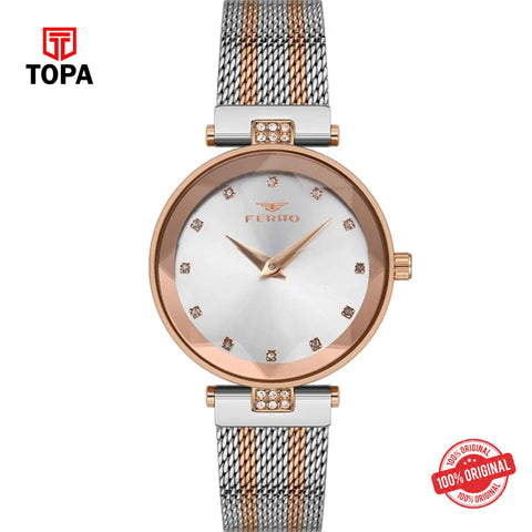 Topa Ferro-FL21297C-E-Mesh-Band-Women-Watch - Product Image 1