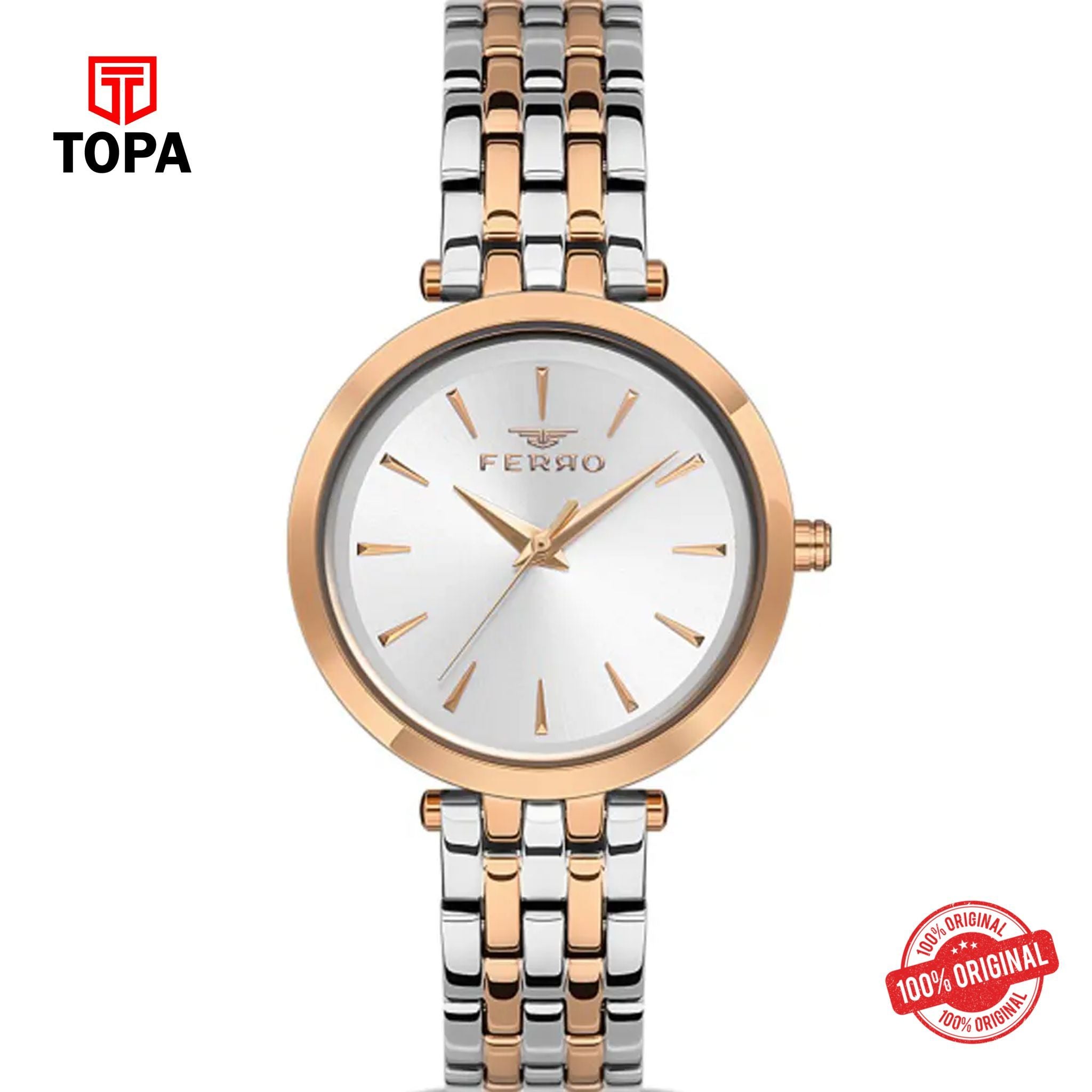 Topa Ferro-FL21331A-E-Metal-Band-Women-Watch - Product Image 1