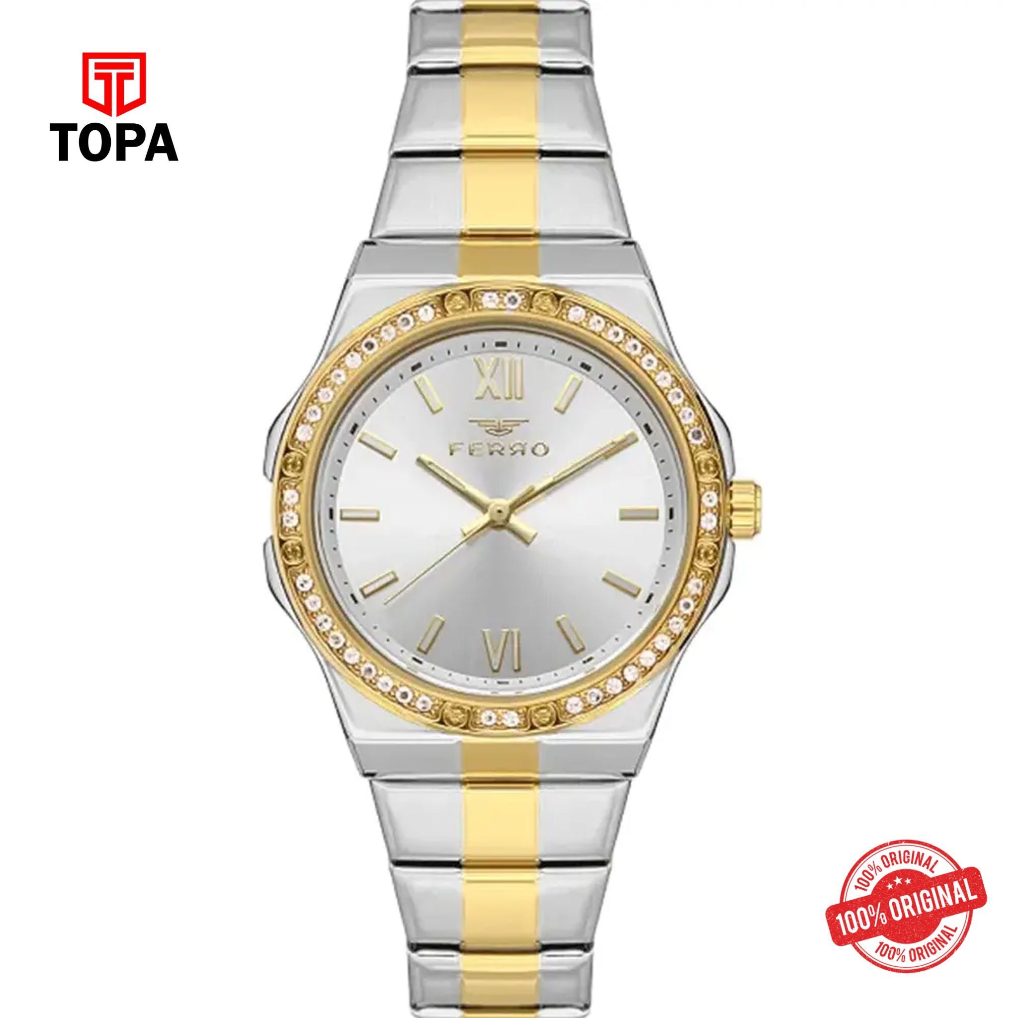 Topa Ferro-FL21358A-D-Metal-Band-Women-Watch - Product Image 1