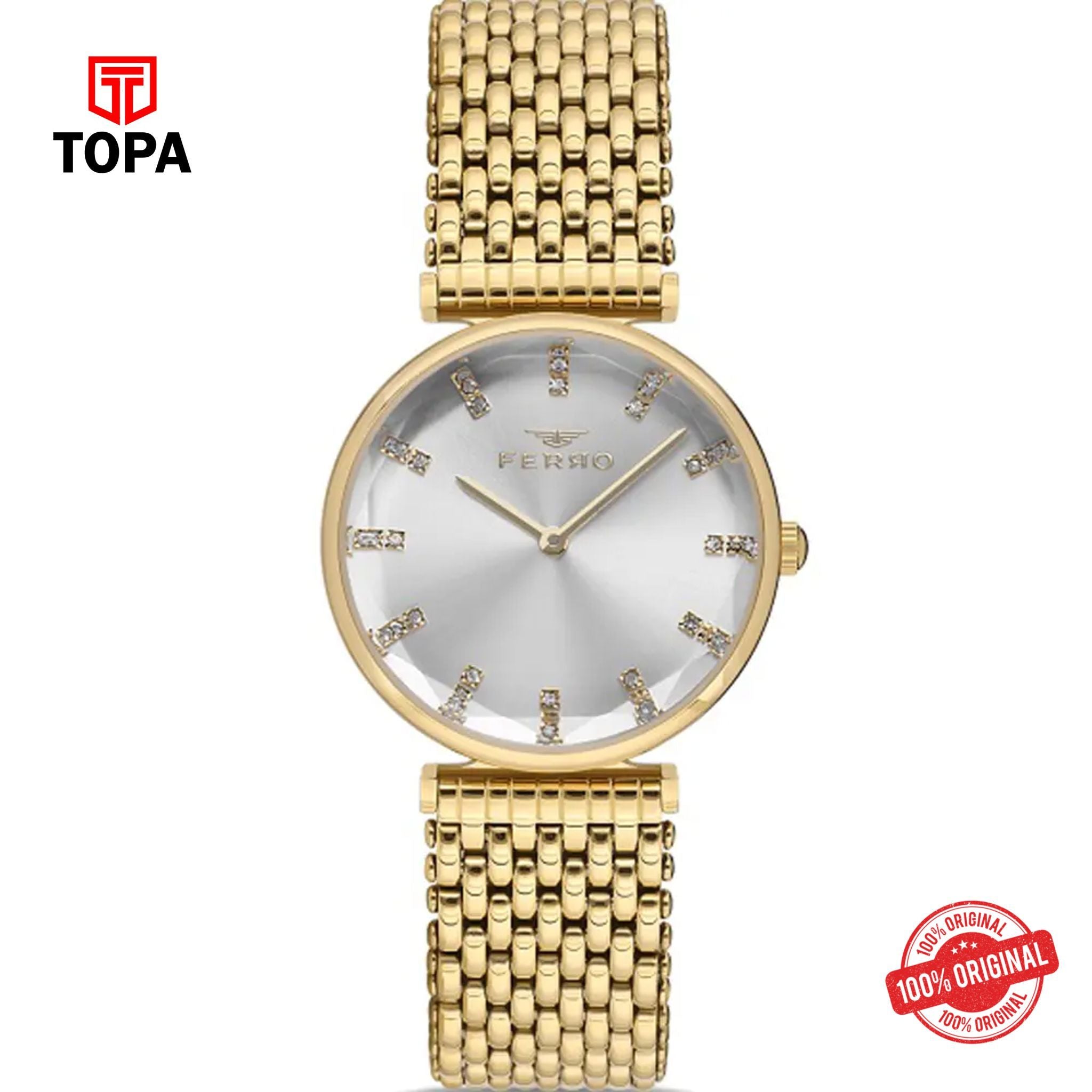 Topa Ferro-FL21383A-B-Metal-Band-Women-Watch - Product Image 1