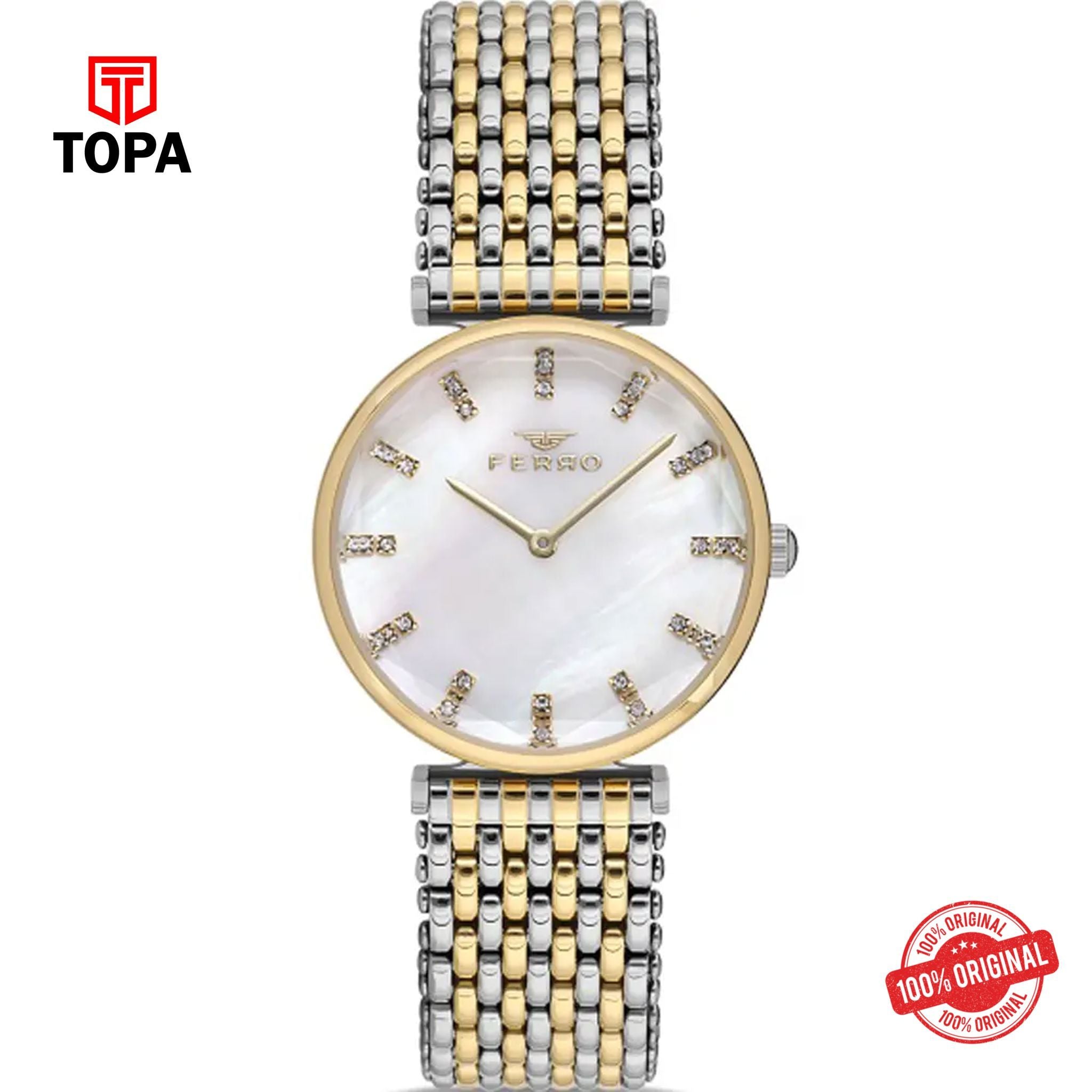 Topa Ferro-FL21383A-D-Metal-Band-Women-Watch - Product Image 1