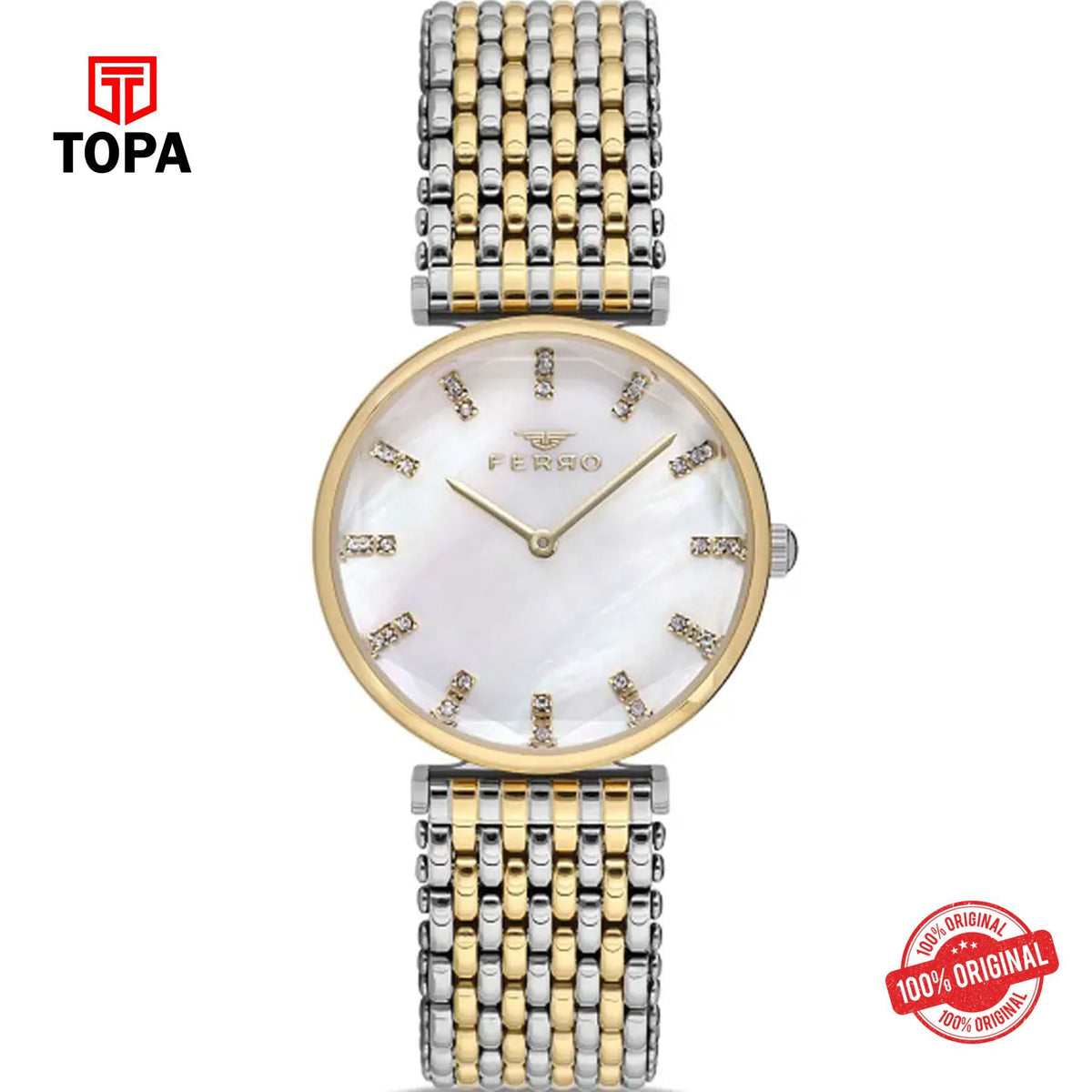 Topa Ferro-FL21383A-D-Metal-Band-Women-Watch - Product Image 1