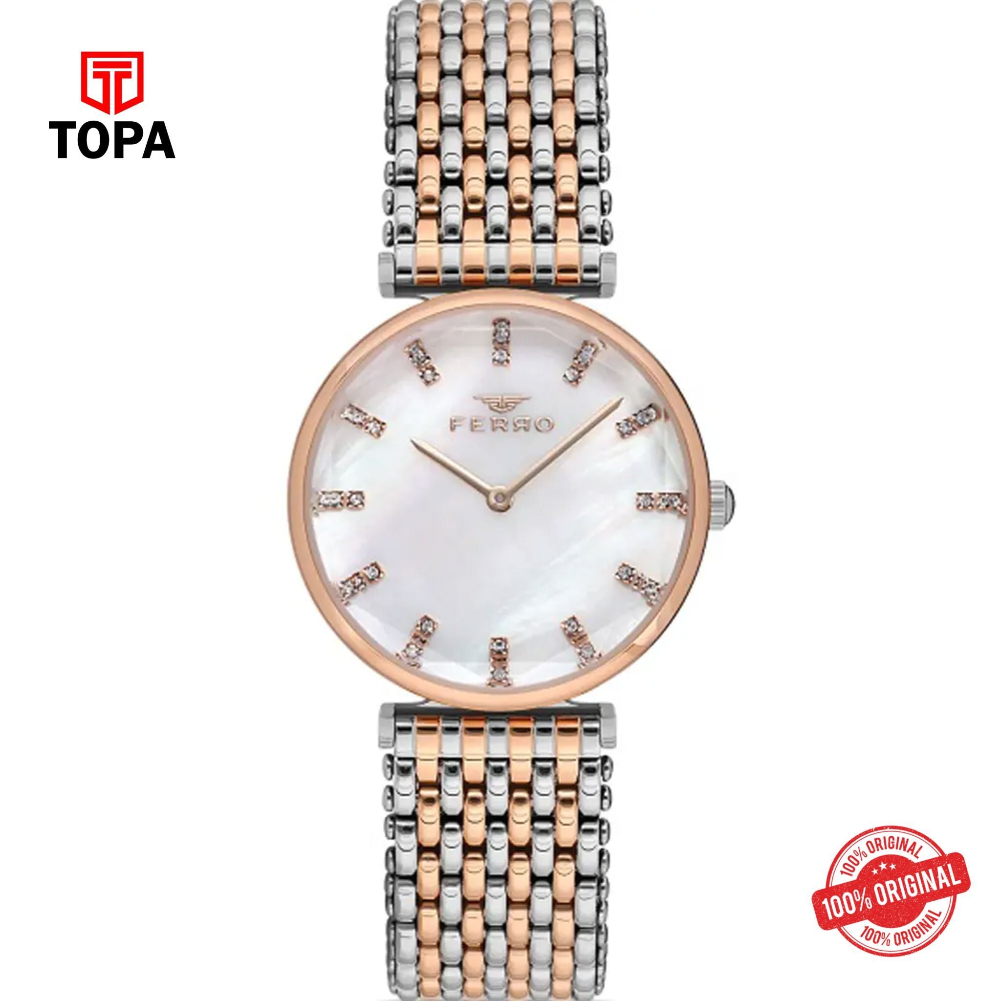Topa Ferro-FL21383A-E-Metal-Band-Women-Watch - Product Image 1