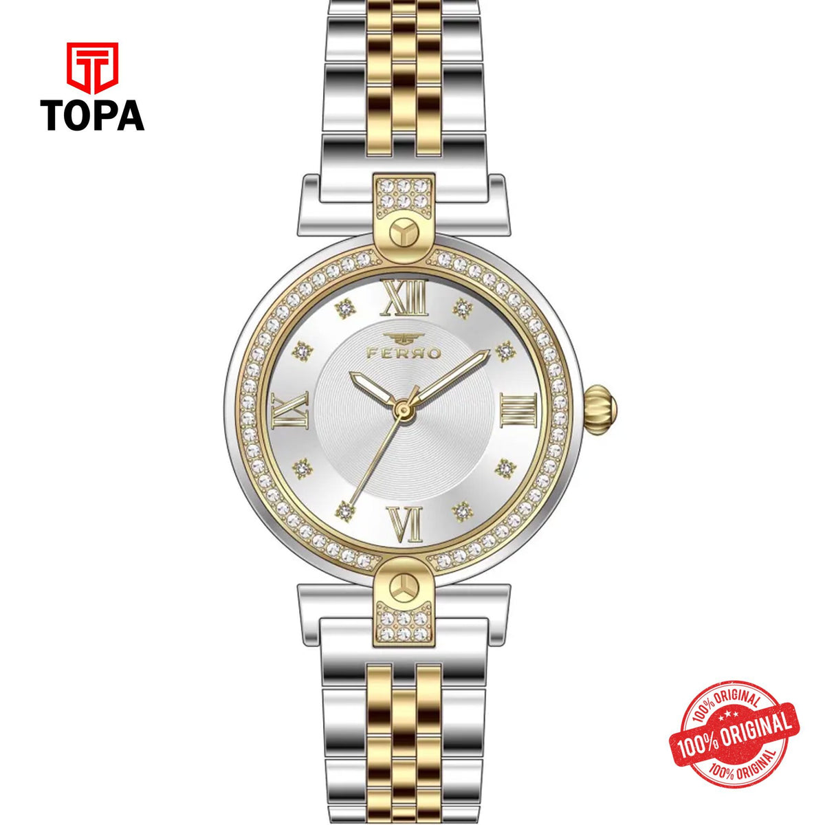Topa Ferro-FL21390A-D-Metal-Band-Women-Watch - Product Image 1