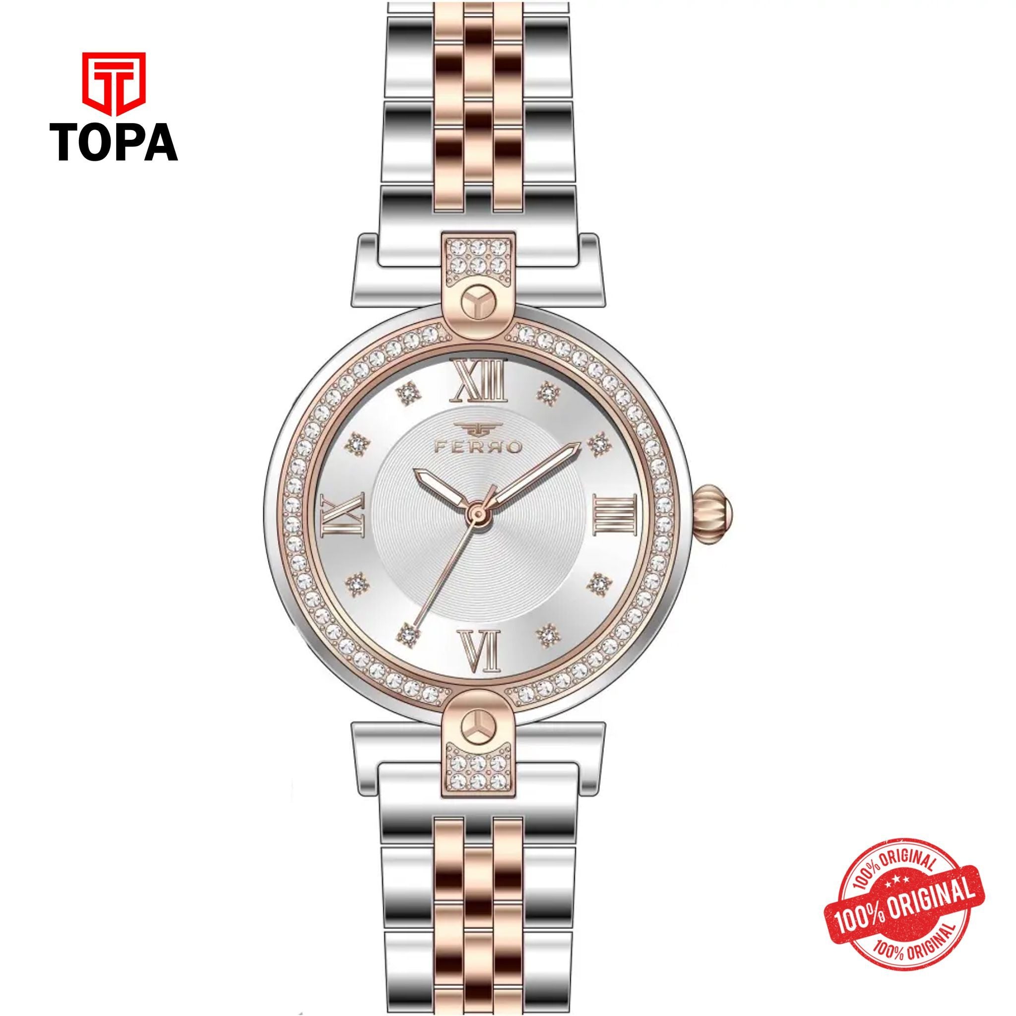 Topa Ferro-FL21390A-E-Metal-Band-Women-Watch - Product Image 1