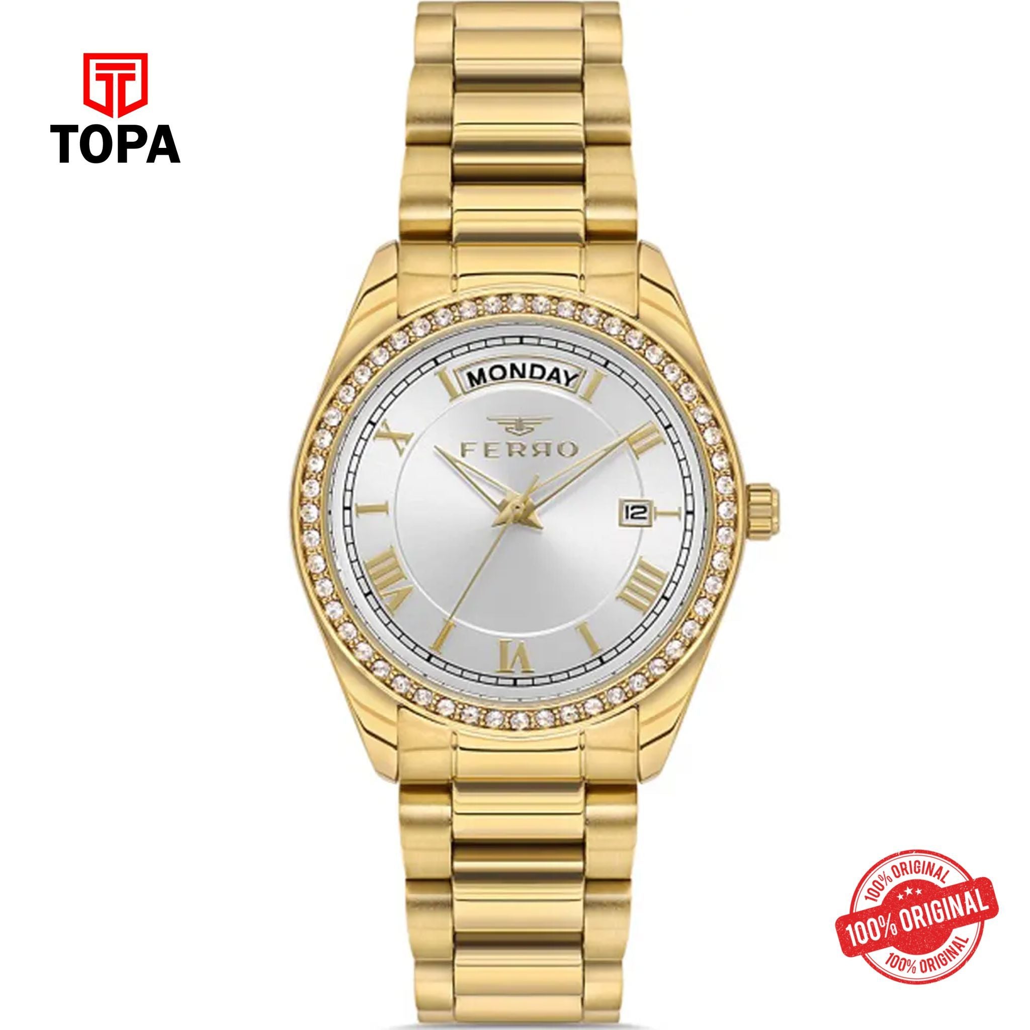 Topa Ferro-FL21442A-B-Metal-Band-Women-Watch - Product Image 1