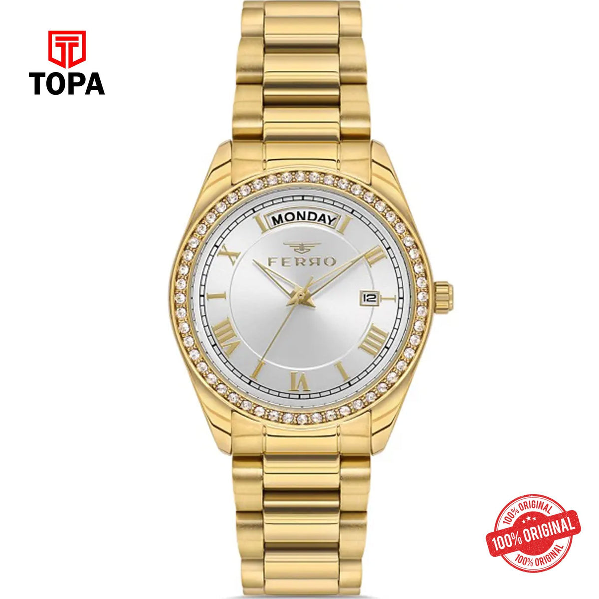 Topa Ferro-FL21442A-B-Metal-Band-Women-Watch - Product Image 1