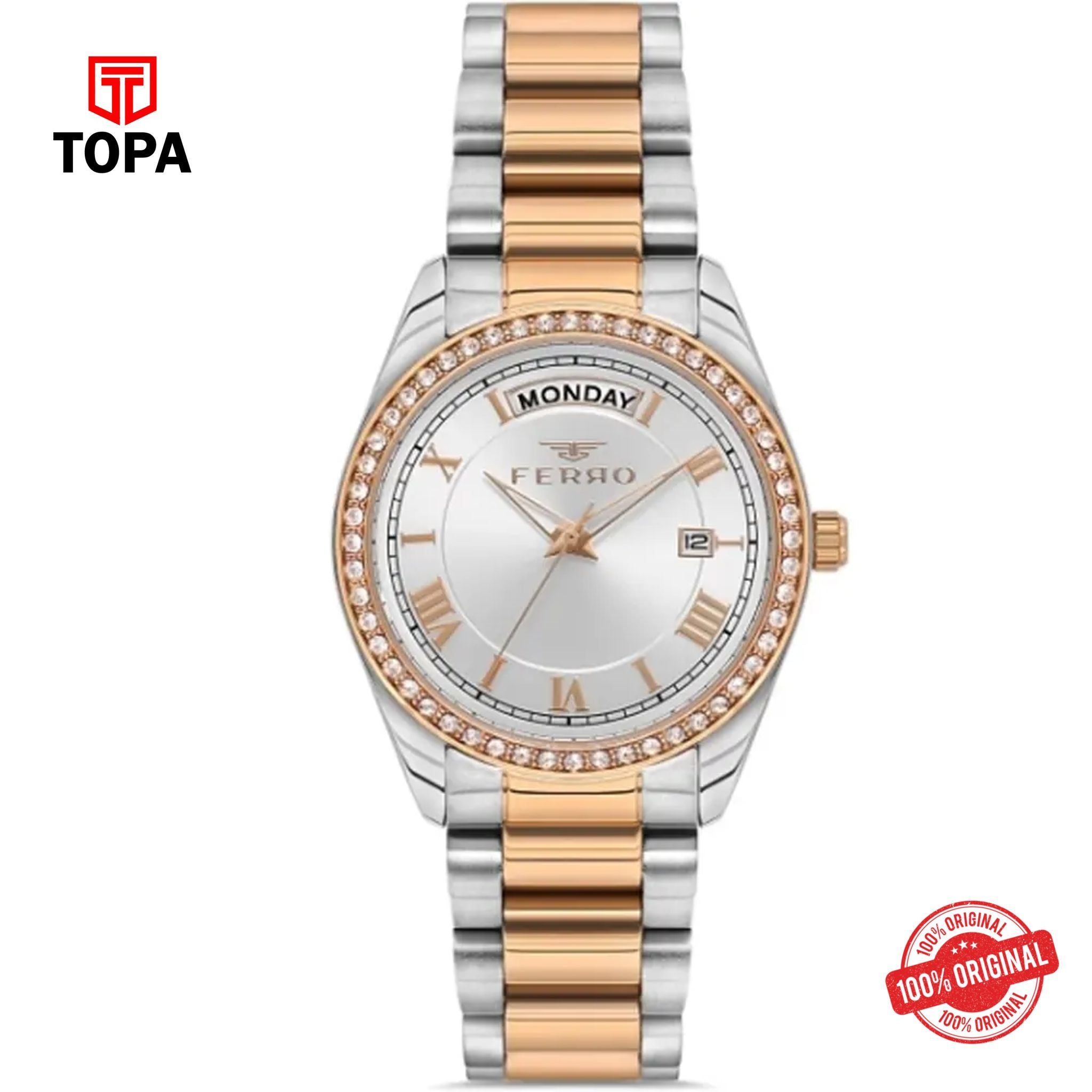Topa Ferro-FL21442A-E-Metal-Band-Women-Watch - Product Image 1