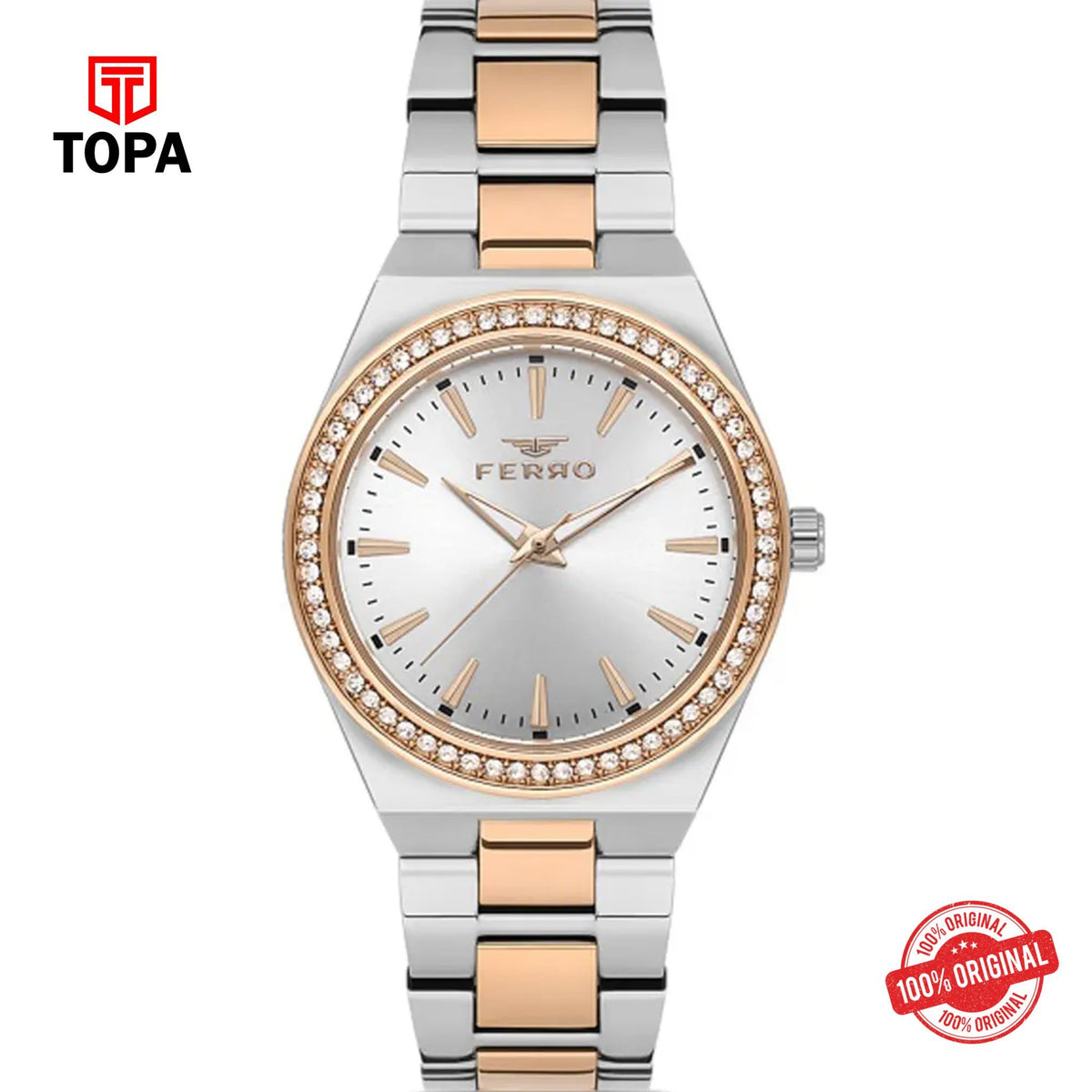 Topa Ferro-FL21446A-E-Metal-Band-Women-Watch - Product Image 1
