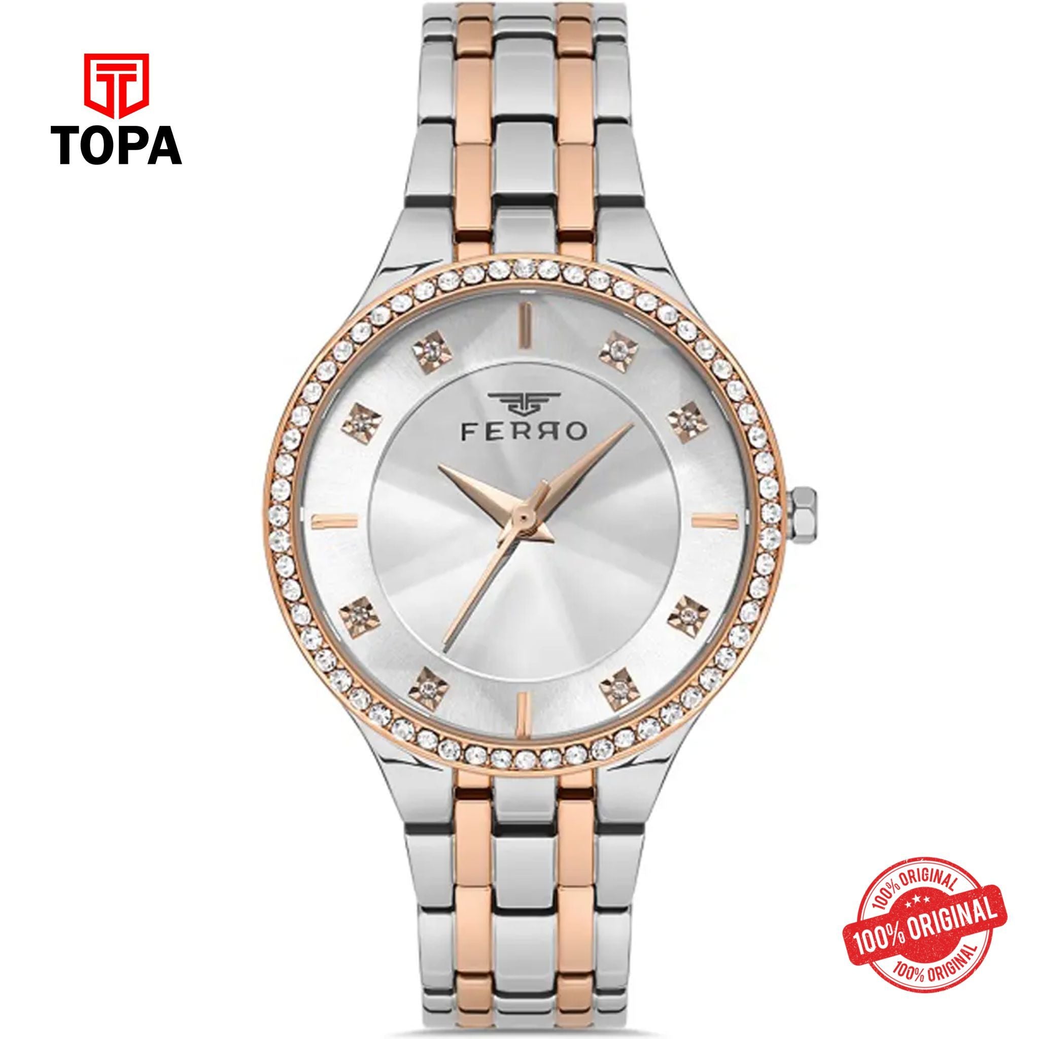 Topa Ferro-FL21467A-E-Metal-Band-Women-Watch - Product Image 1