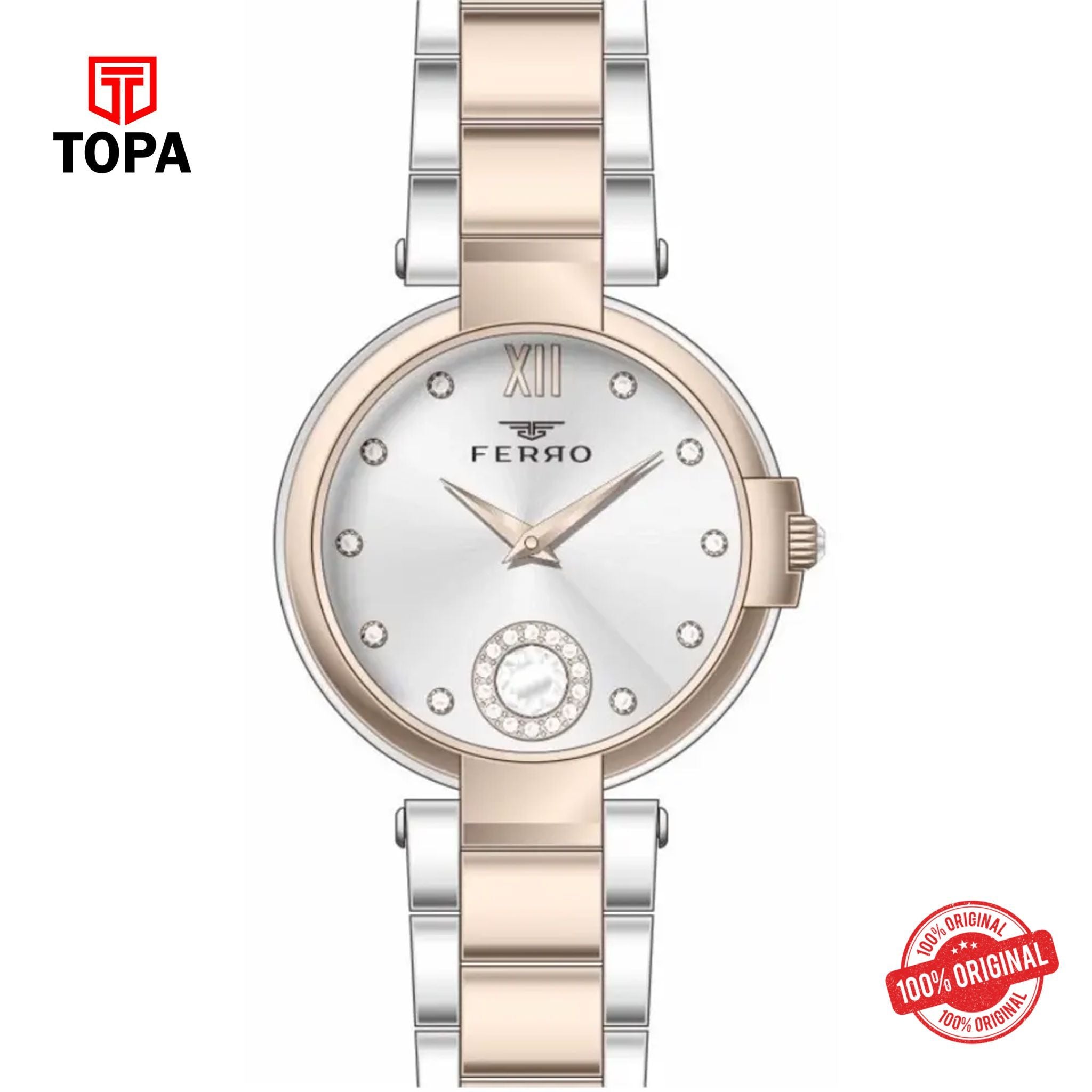 Topa Ferro-FL21469A-E-Metal-Band-Women-Watch - Product Image 1