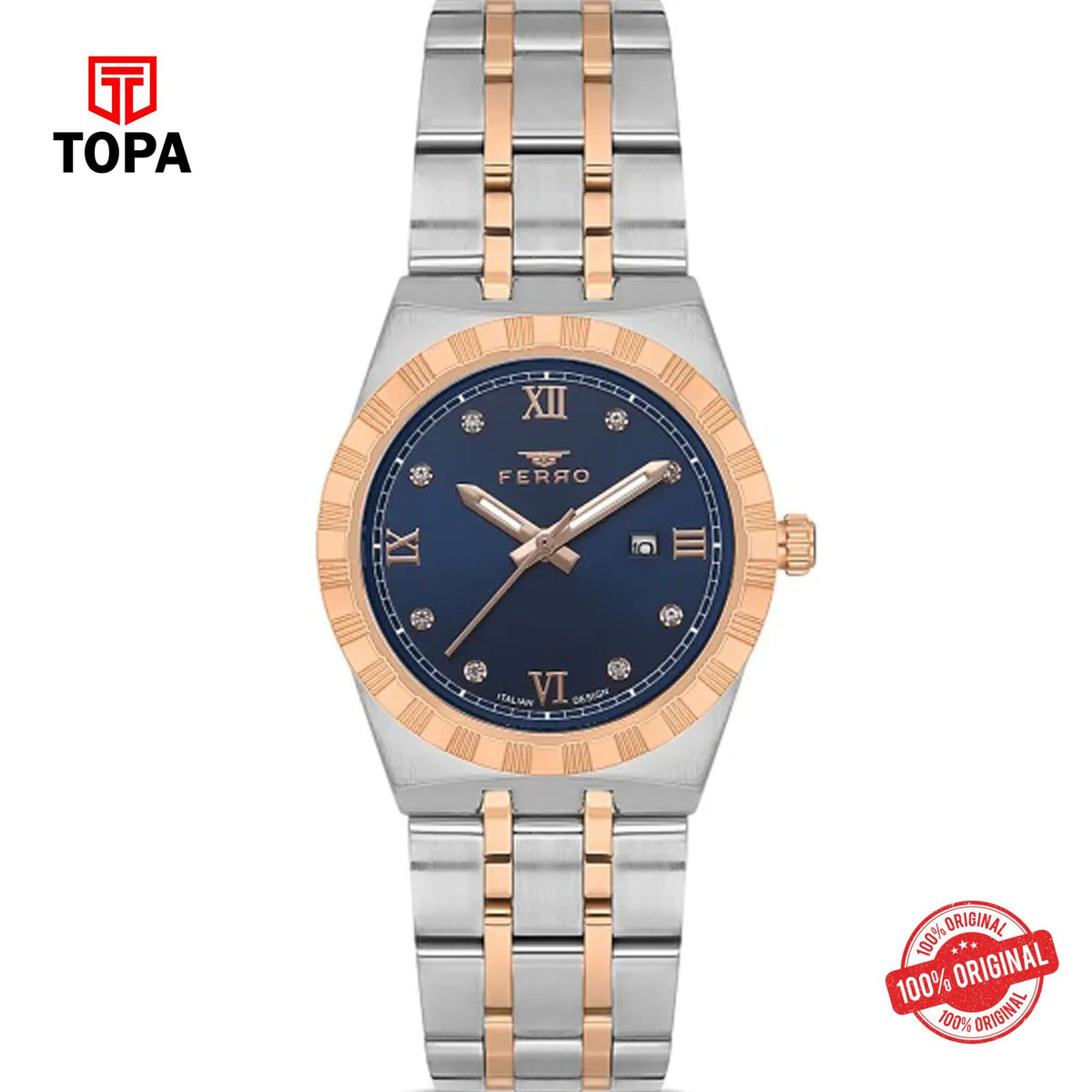 Topa Ferro-FL21475A-E3-Metal-Band-Women-Watch - Product Image 1