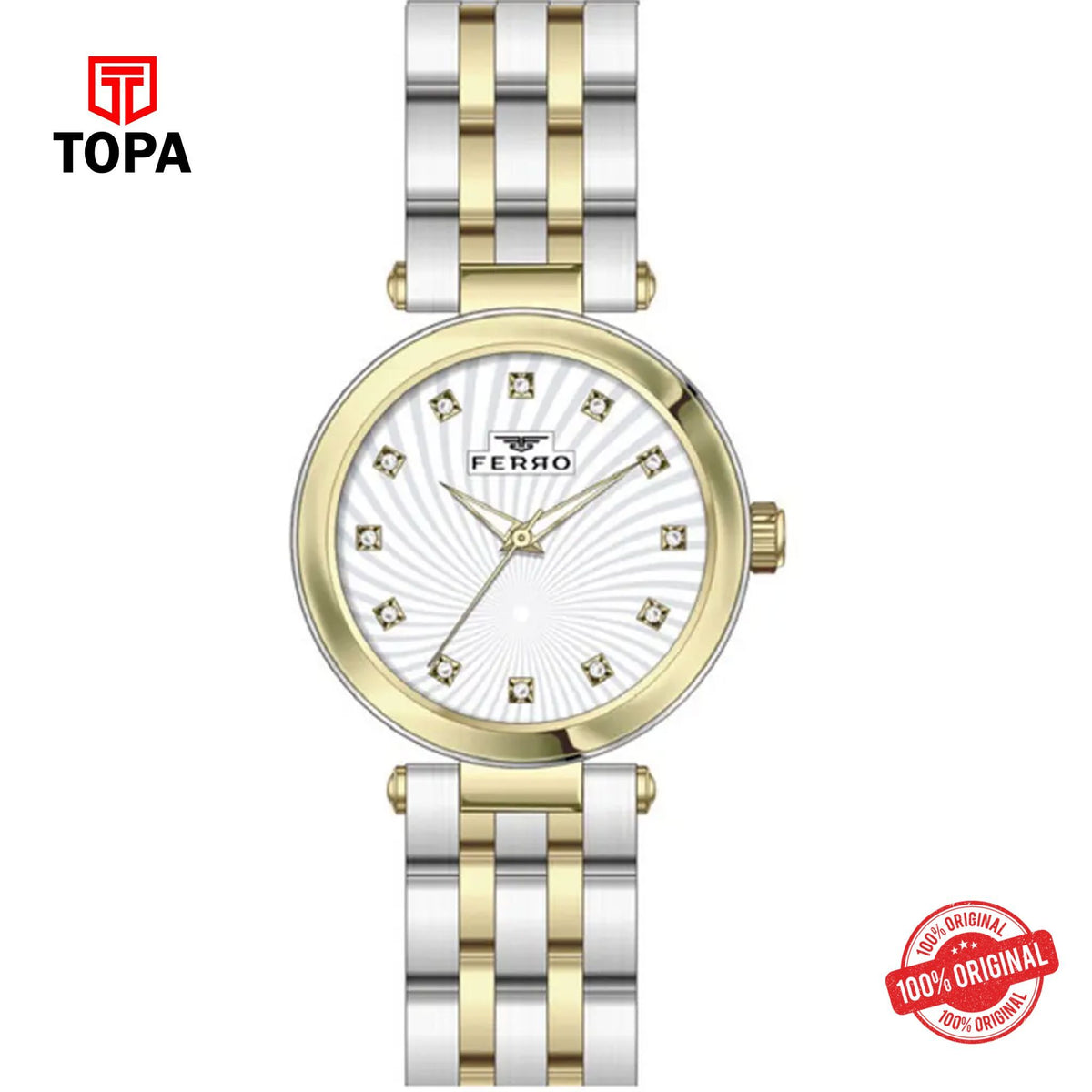Topa Ferro-FL21489A-D-Metal-Band-Women-Watch - Product Image 1