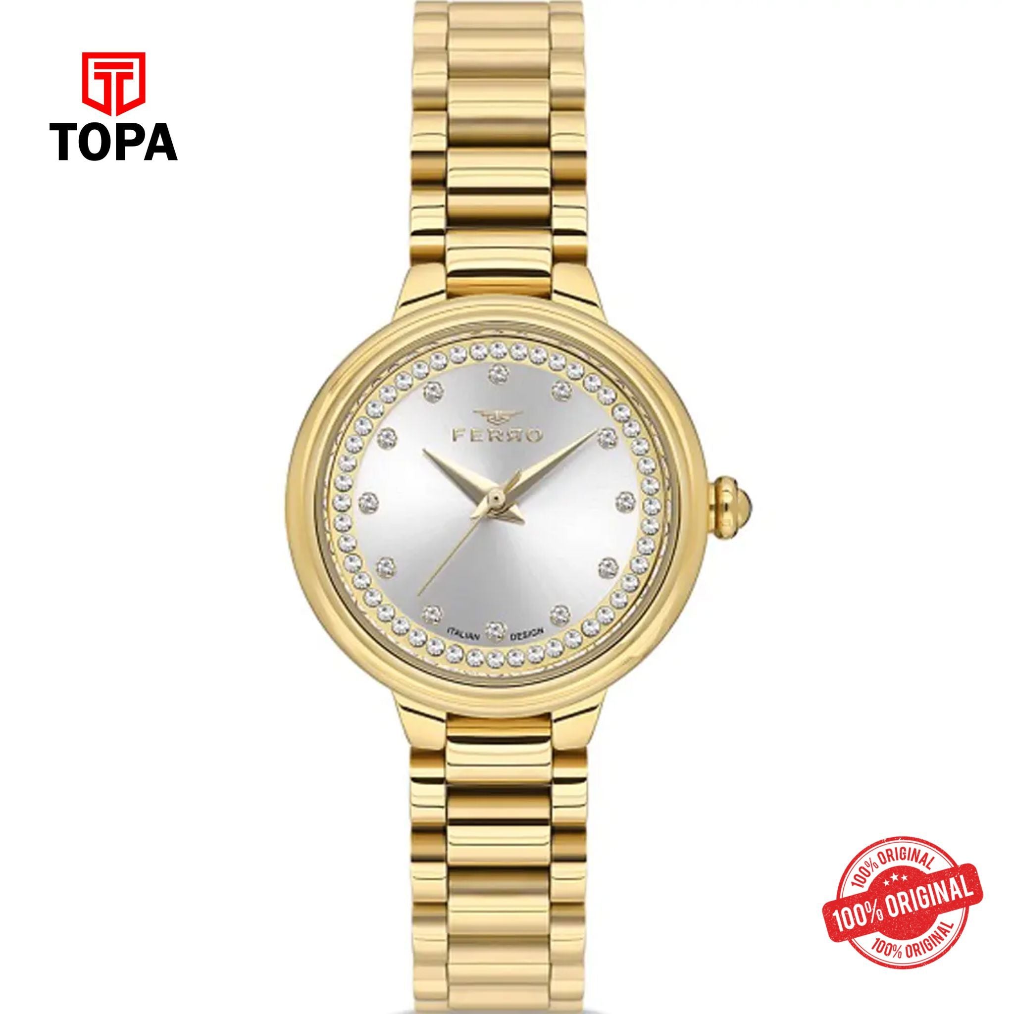 Topa Ferro-FL21493A-B-Metal-Band-Women-Watch - Product Image 1