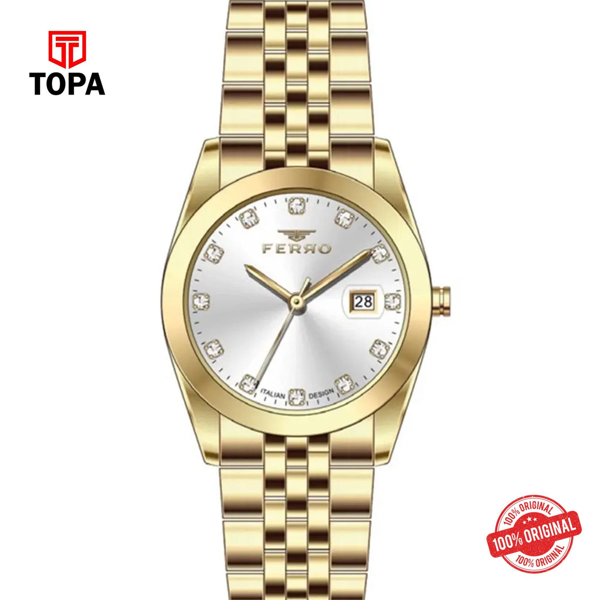 Topa Ferro-FL21519A-B-Metal-Band-Women-Watch - Product Image 1