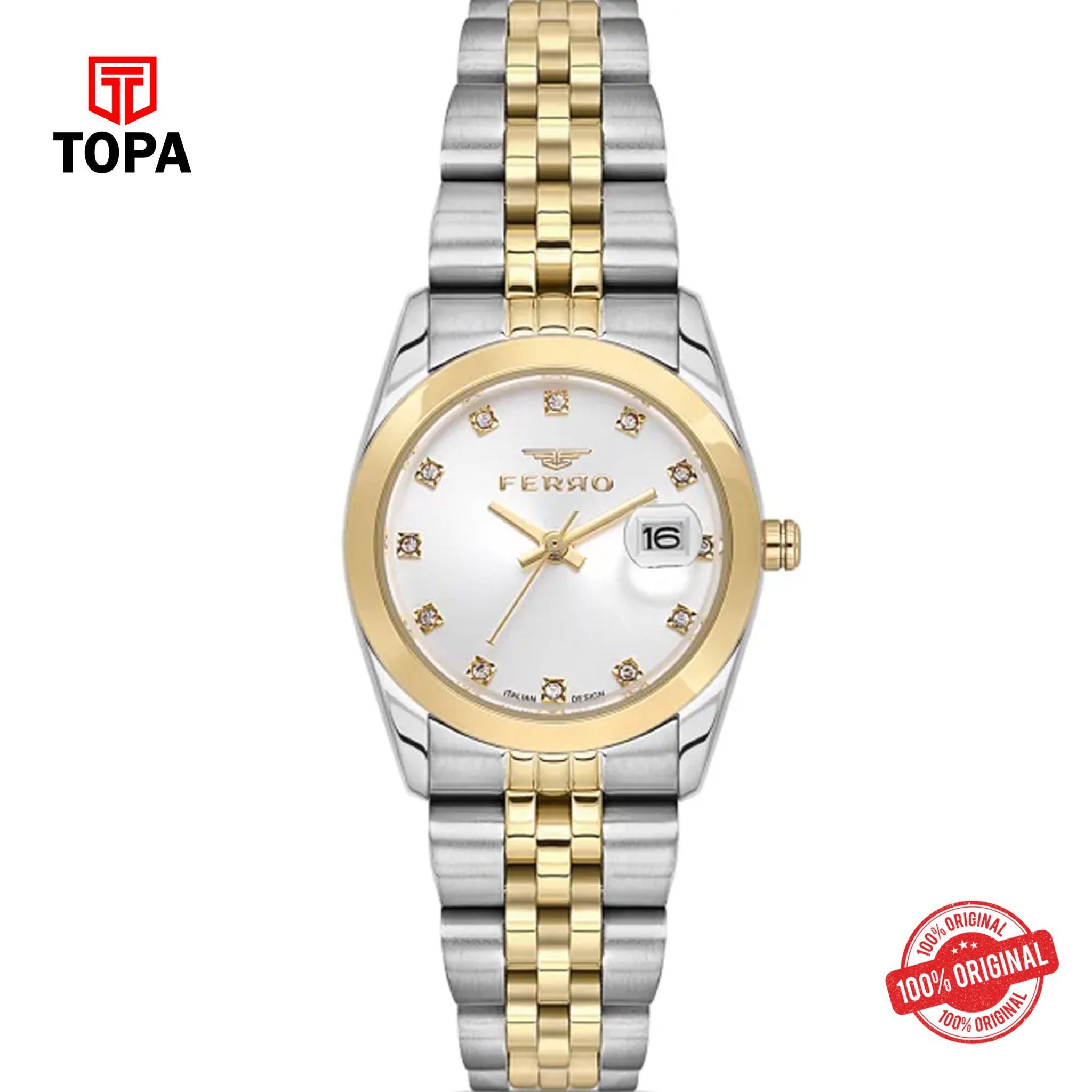 Topa Ferro-FL21519A-D-Metal-Band-Women-Watch - Product Image 1