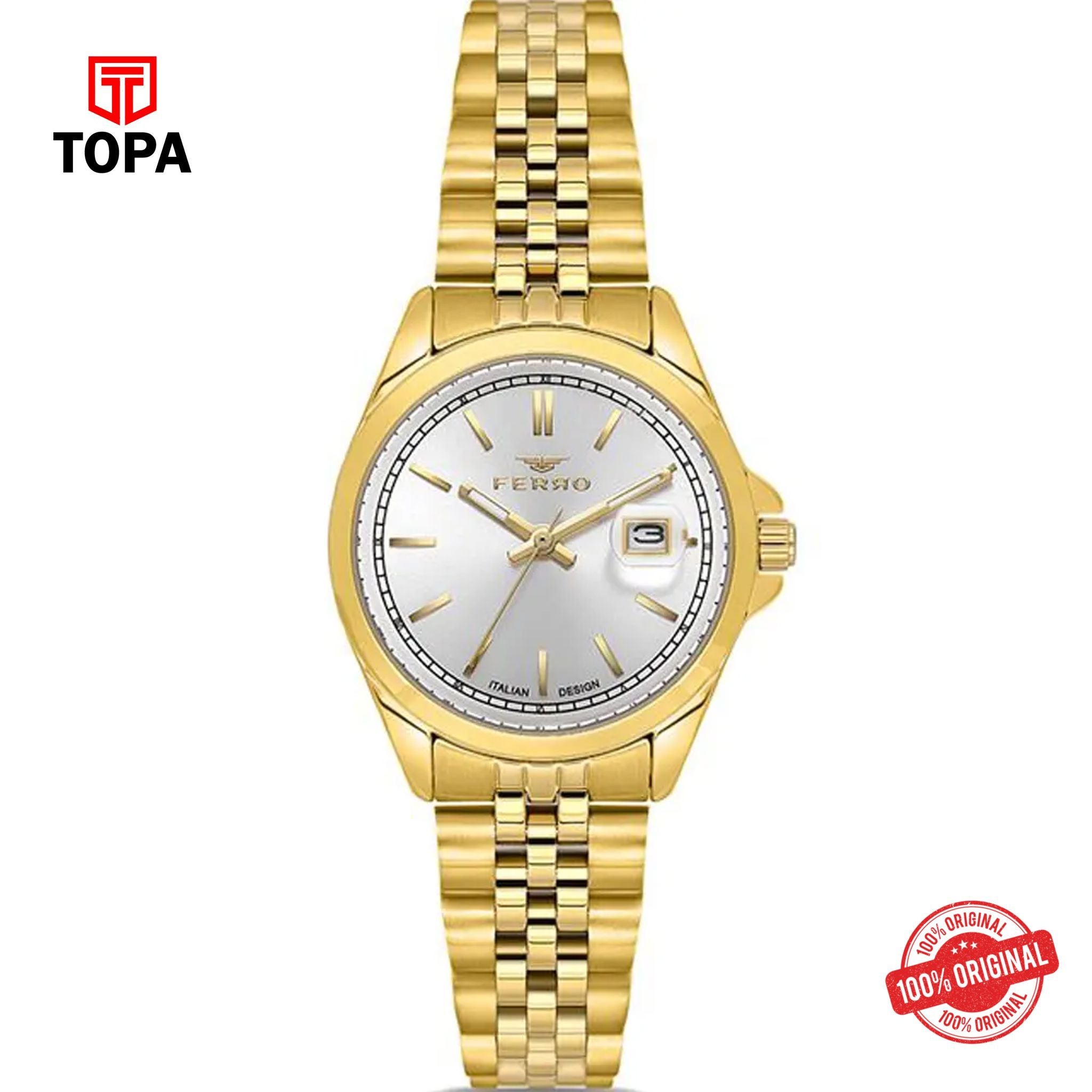 Topa Ferro-FL21542A-B-Metal-Band-Women-Watch - Product Image 1