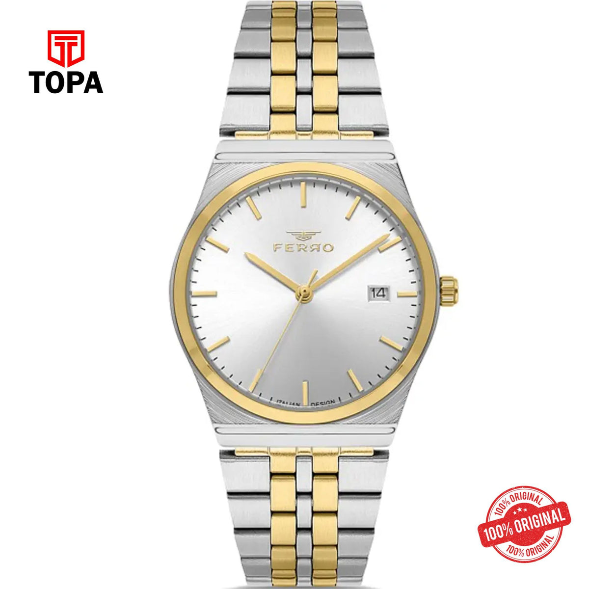 Topa Ferro-FL21591A-D-Metal-Band-Men-Watch - Product Image 1