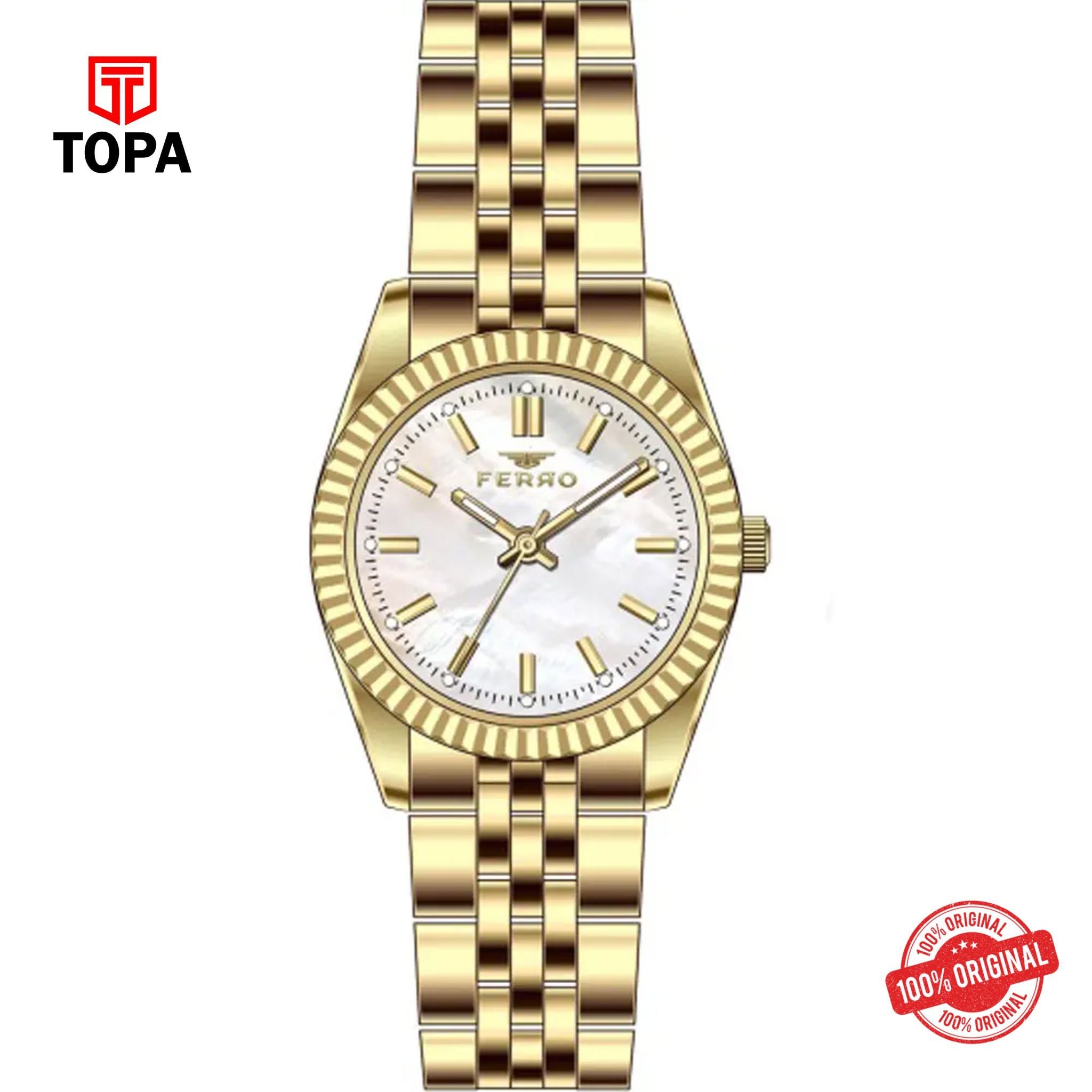 Topa Ferro-FL21595A-B-Metal-Band-Women-Watch - Product Image 1