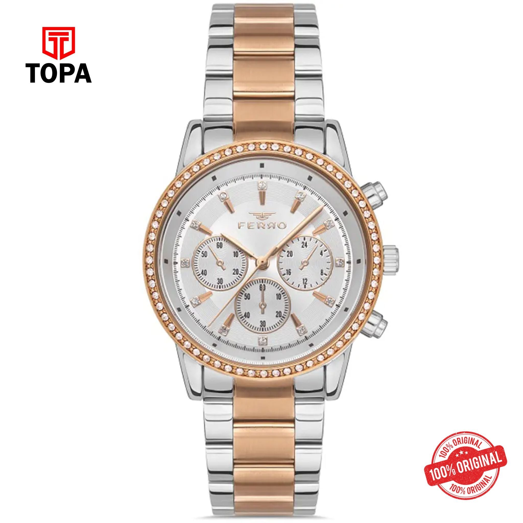 Topa Ferro-FL41258A-E-Metal-Band-Women-Watch - Product Image 1