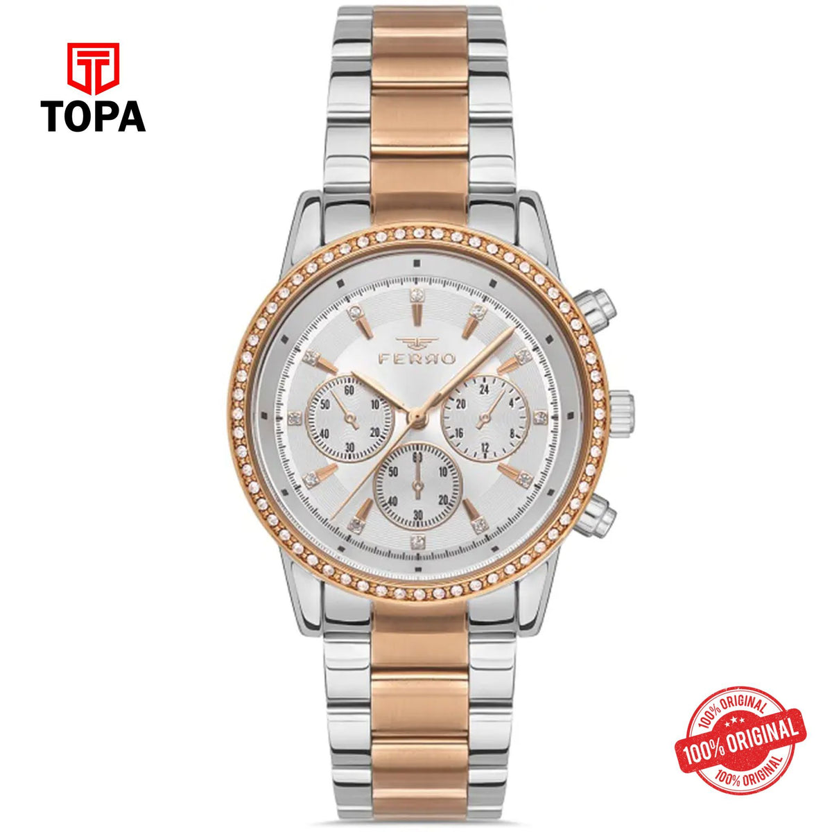 Topa Ferro-FL41258A-E-Metal-Band-Women-Watch - Product Image 1