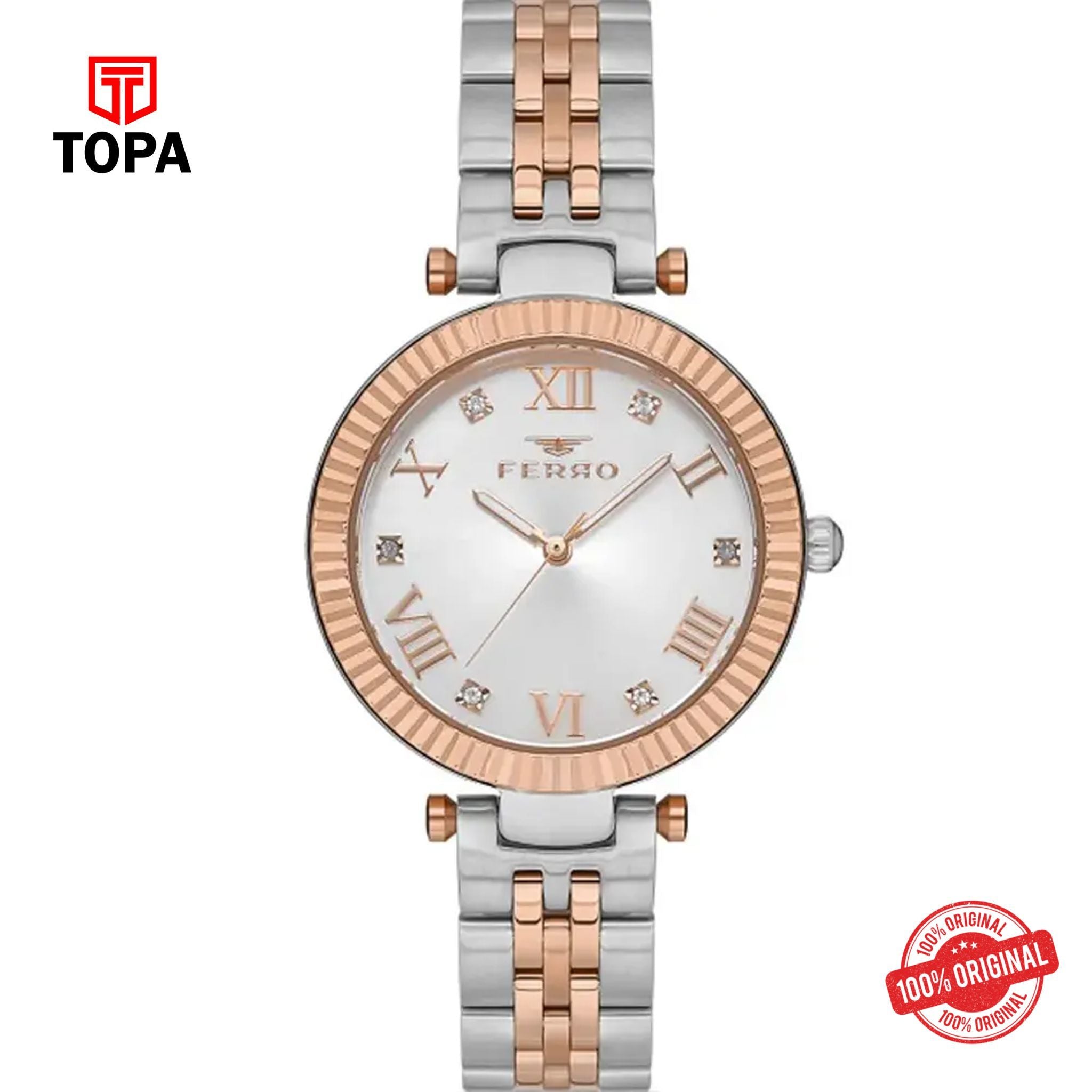 Topa Ferro-FL41319A-E-Metal-Band-Women-Watch - Product Image 1
