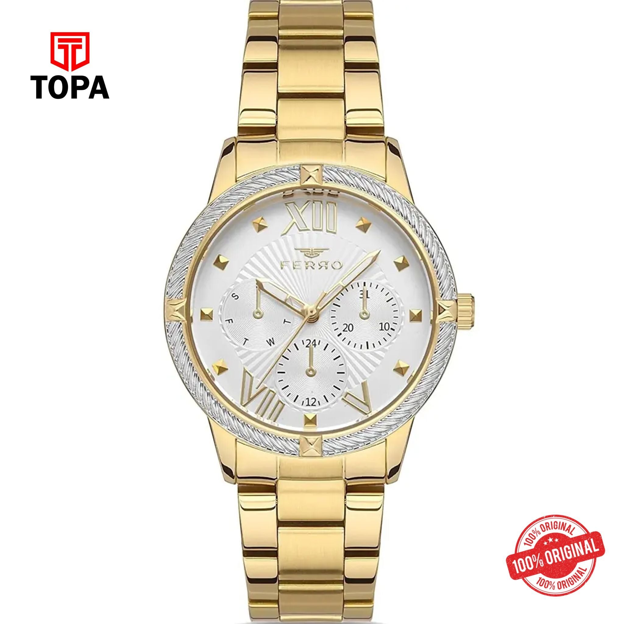 Topa Ferro-FLM40096A-D2-Metal-Band-Women-Watch - Product Image 1