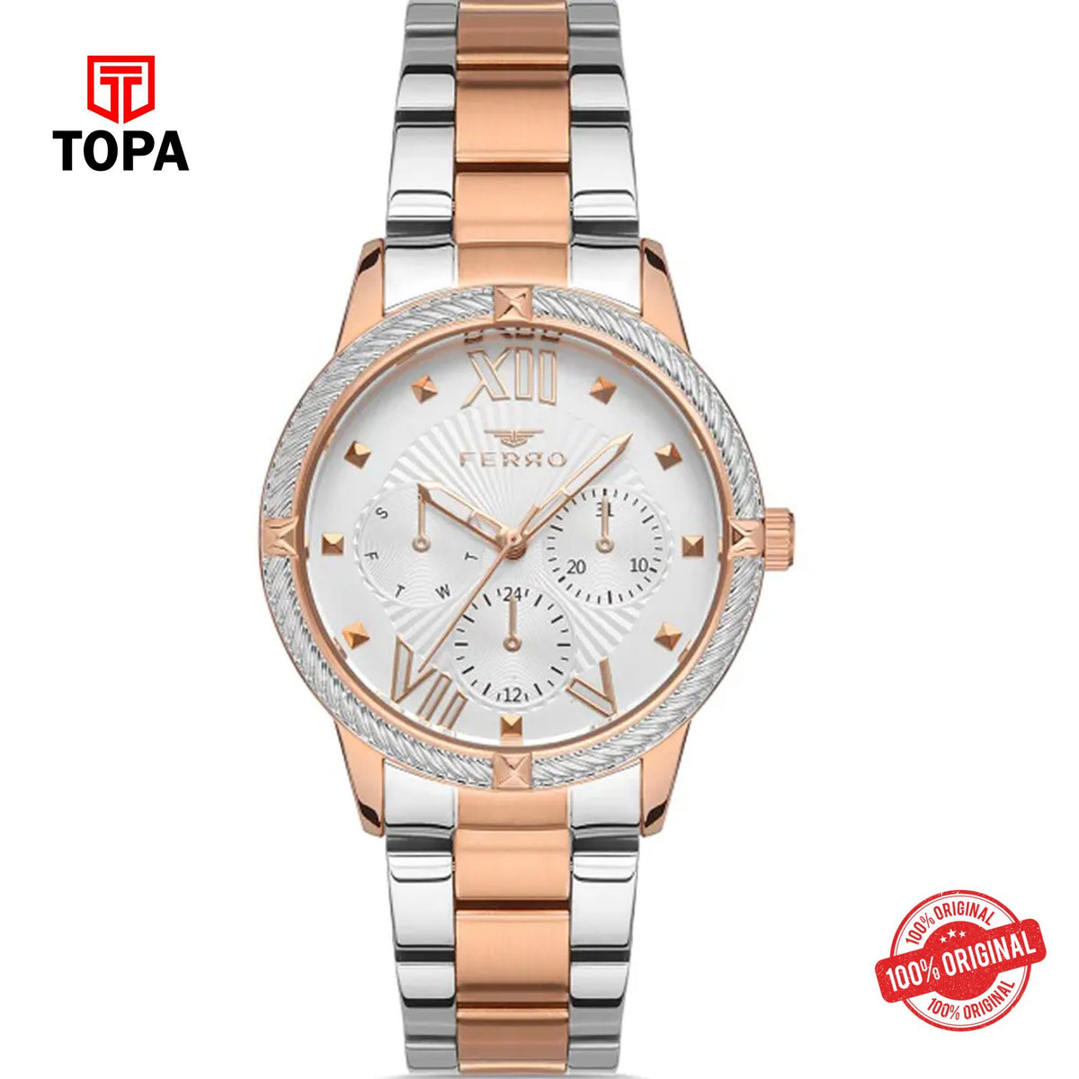 Topa Ferro-FLM40096A-E-Metal-Band-Women-Watch - Product Image 1