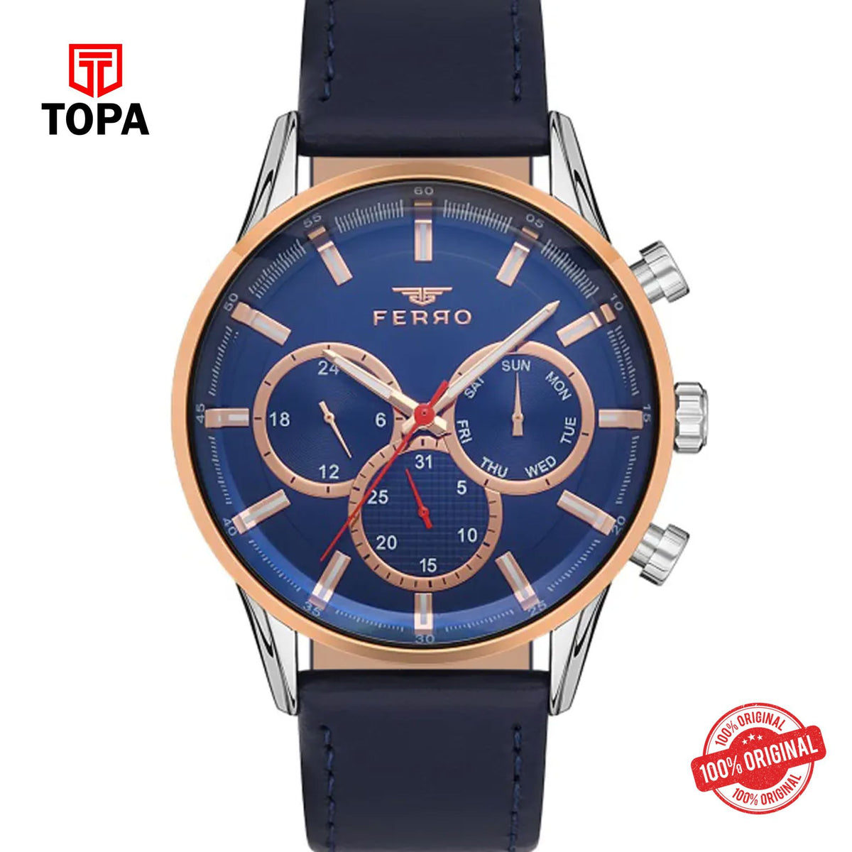Topa Ferro-FM11025B-E3-Metal-Band-Men-Watch - Product Image 1